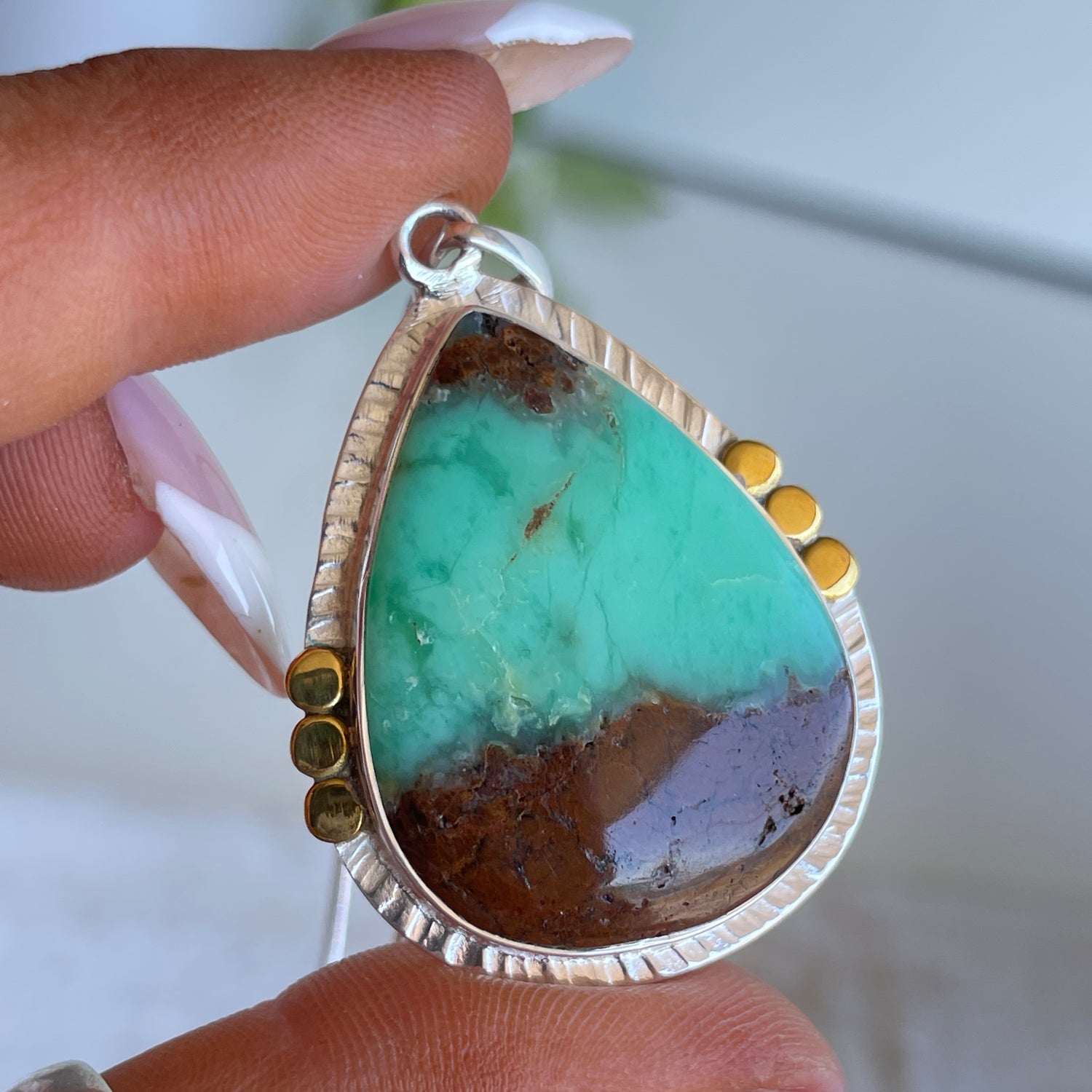 Chrysoprase Teardrop Pendant