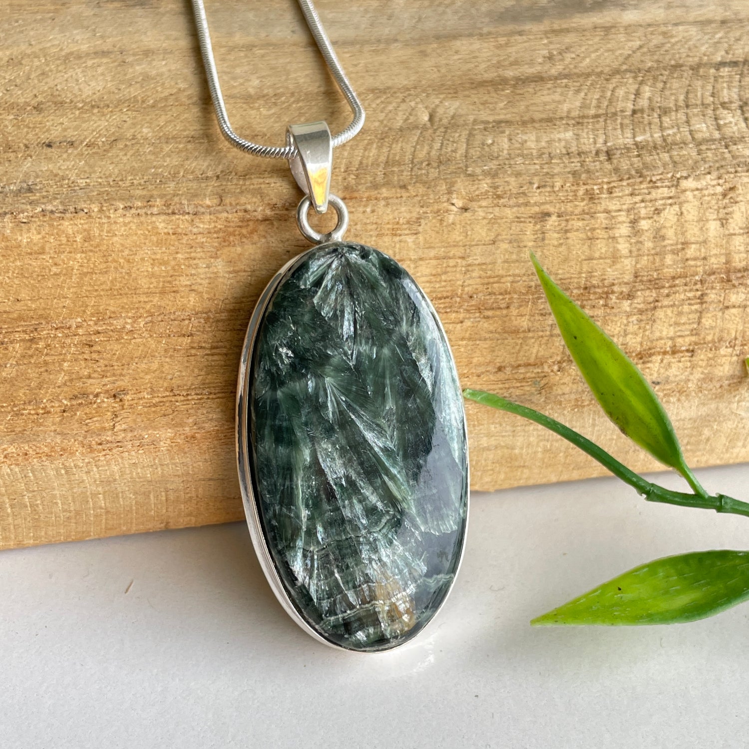 Seraphinite Oval Pendant