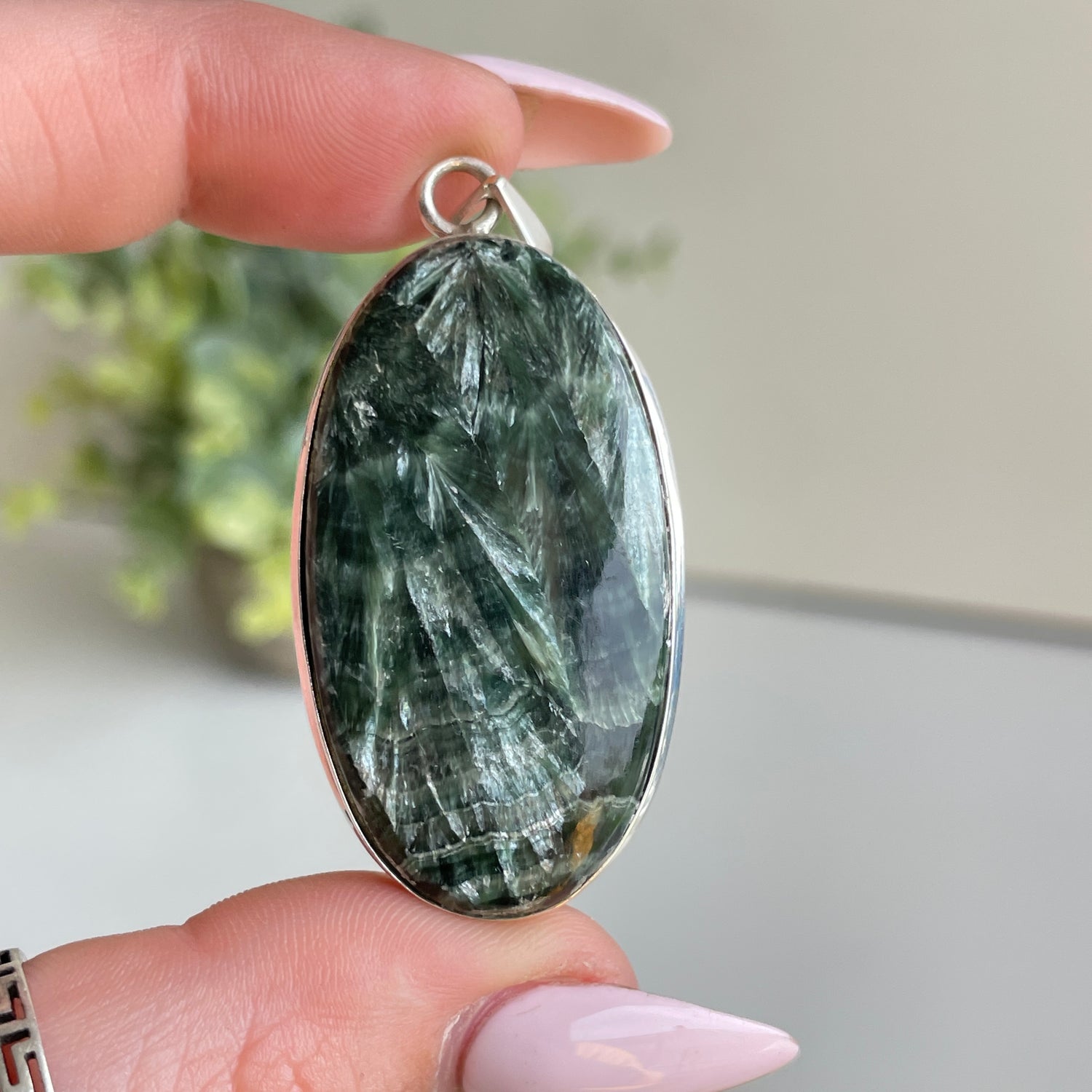 Seraphinite Oval Pendant