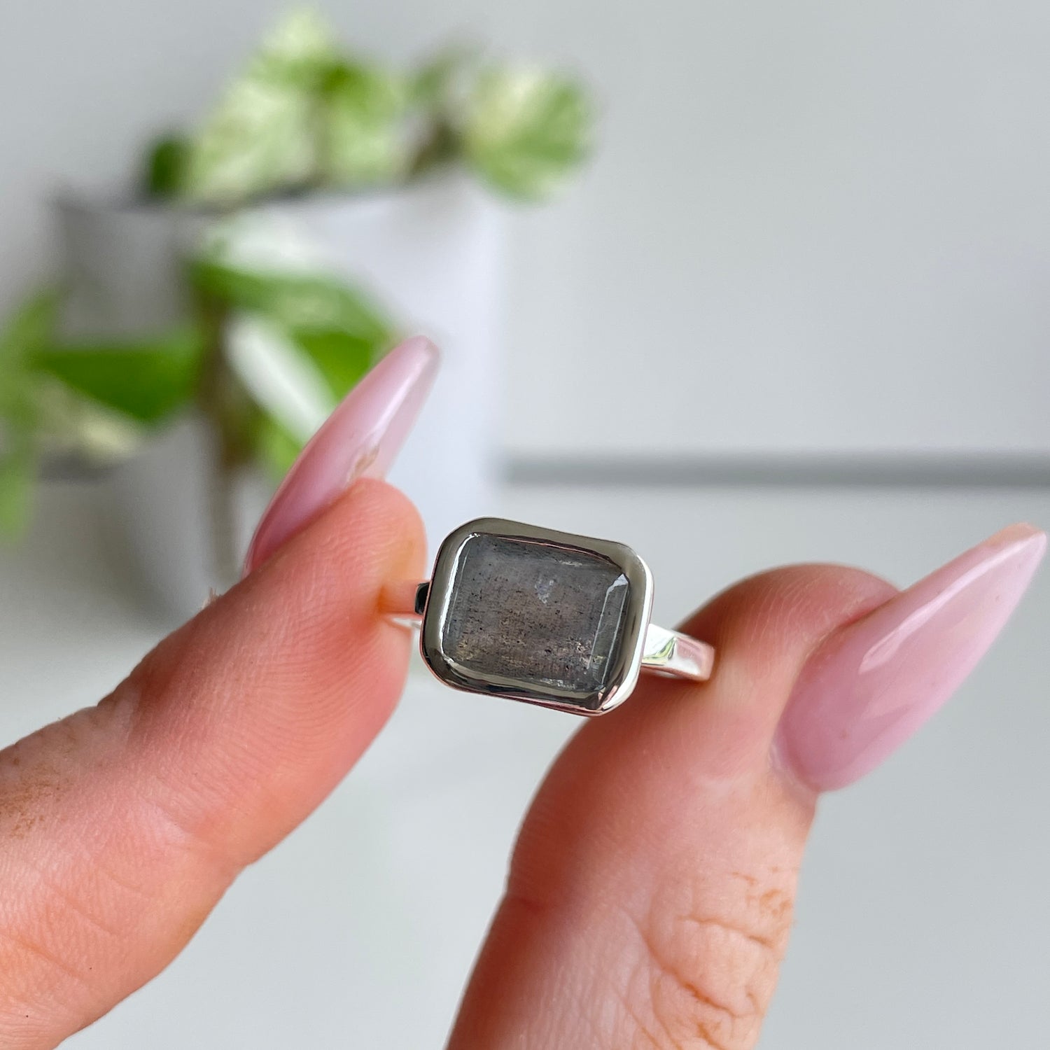 Labradorite Rectangle Ring