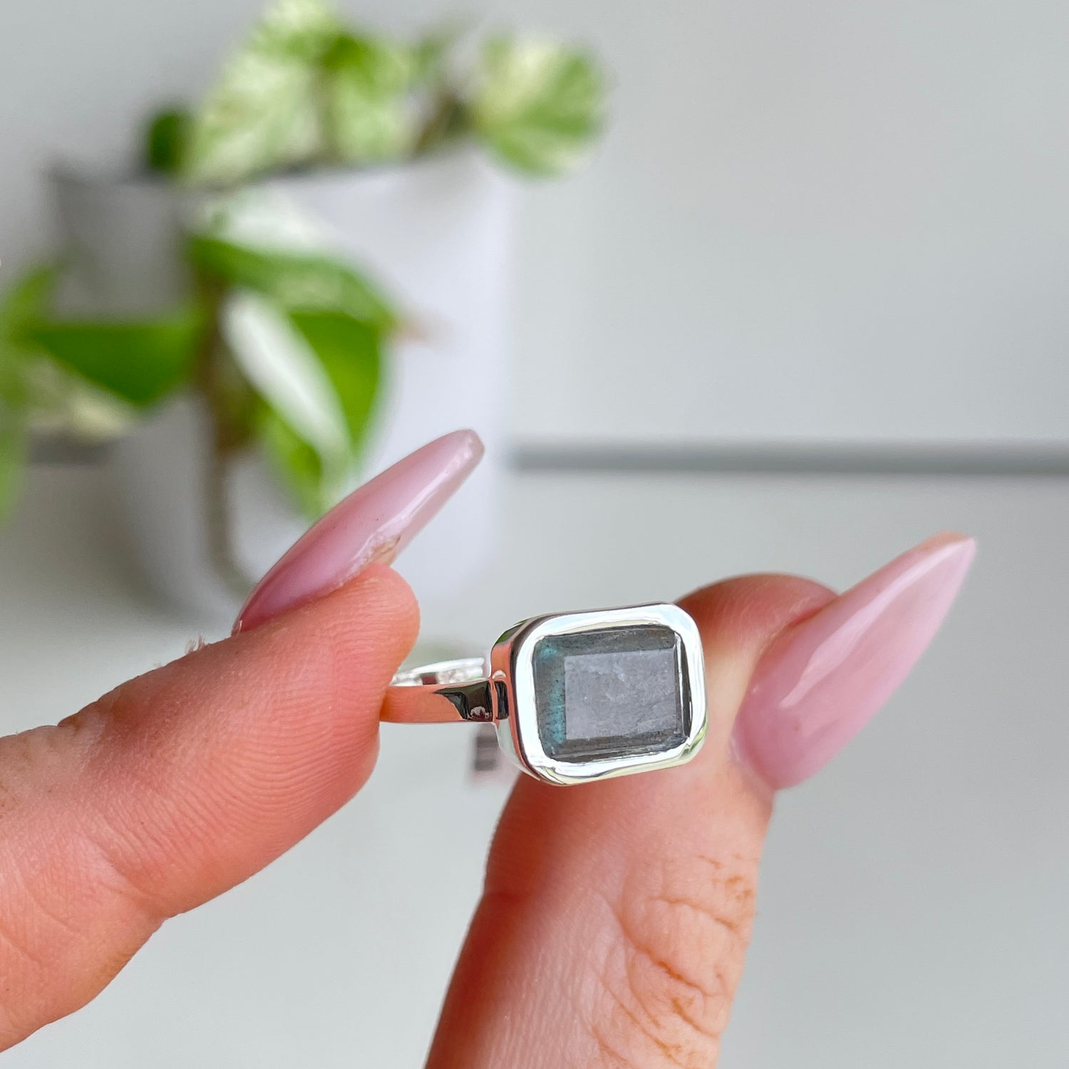 Labradorite Rectangle Ring