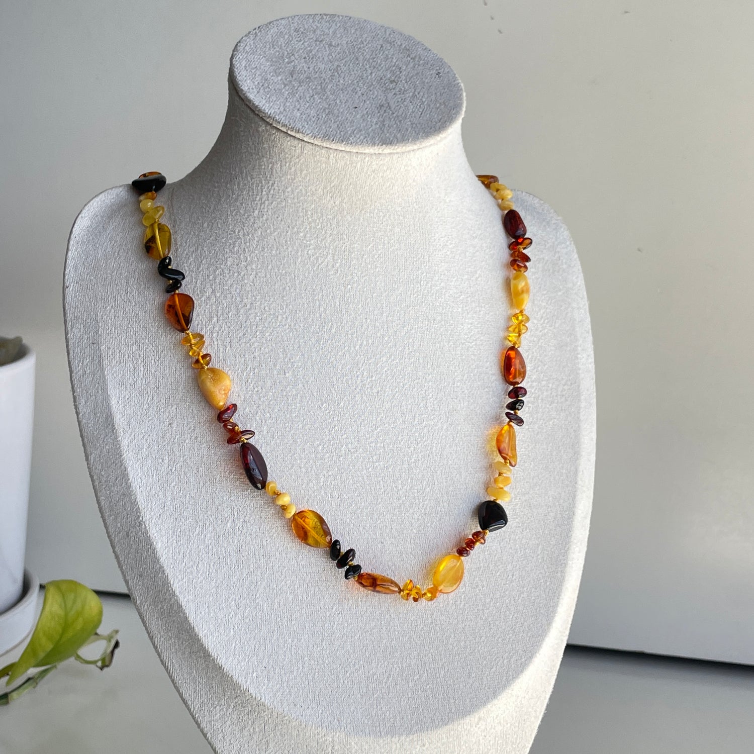 Multi Beaded Amber Necklace