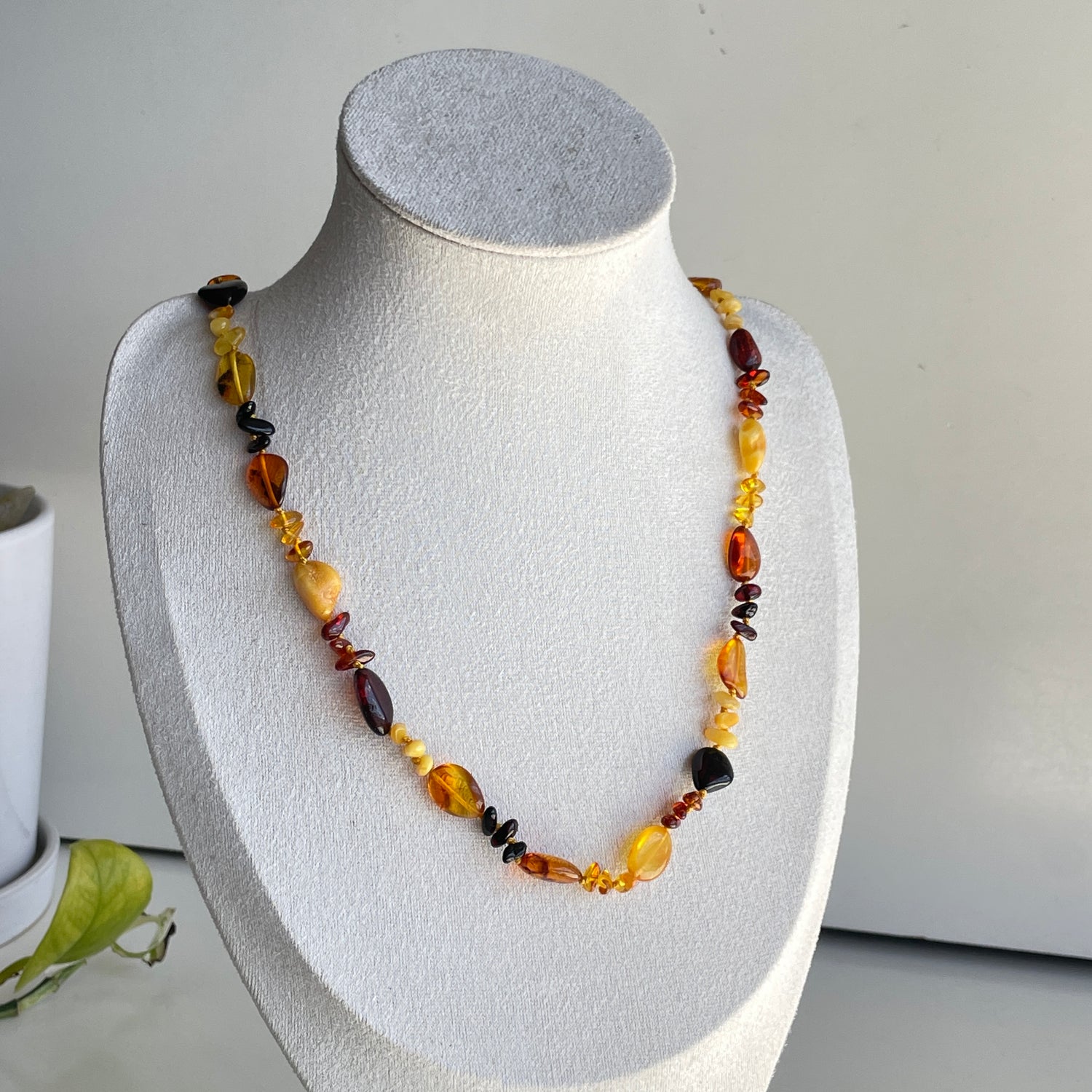 Multi Beaded Amber Necklace