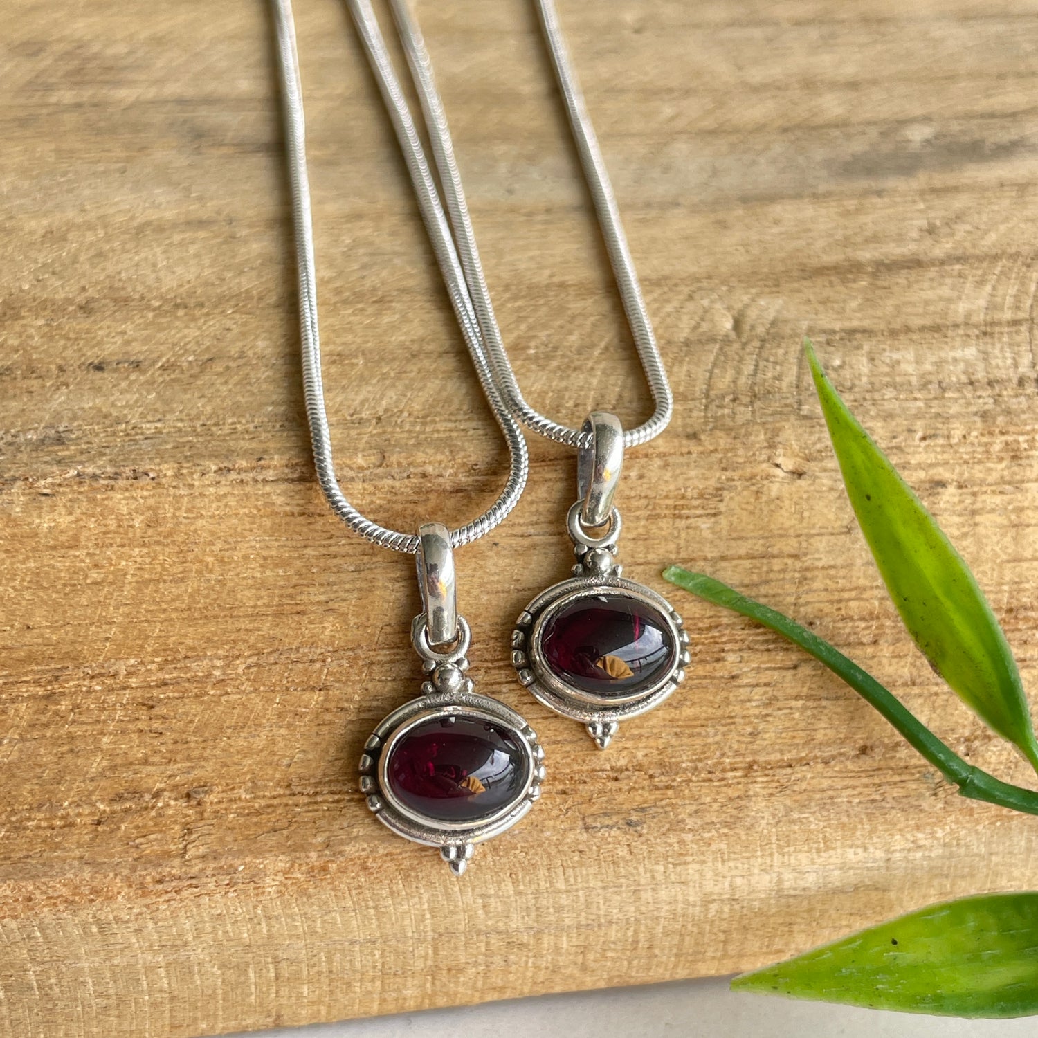 Garnet Oval Pendant