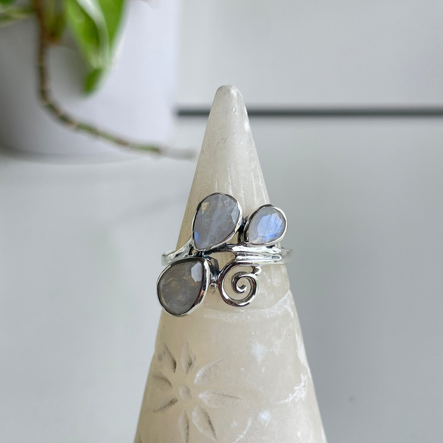 Moonstone Multi Stone Teardrop Ring