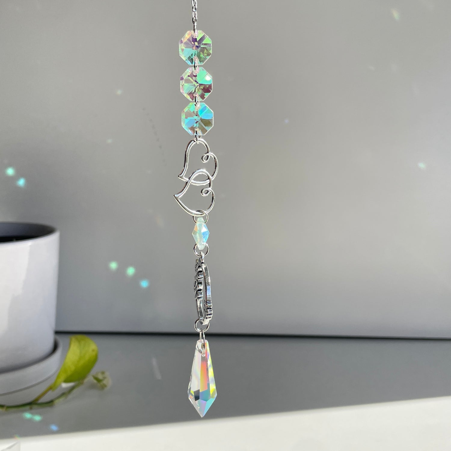 Double Heart Flower Suncatcher