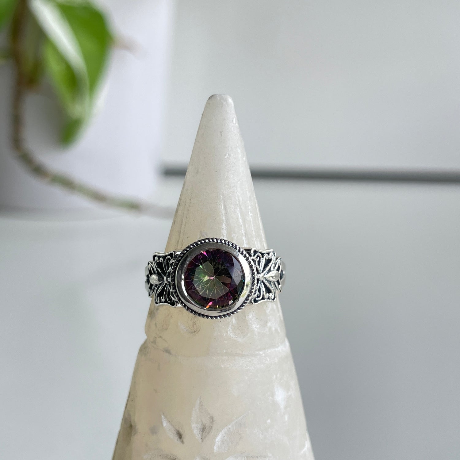 Mystic Topaz Butterfly Ring