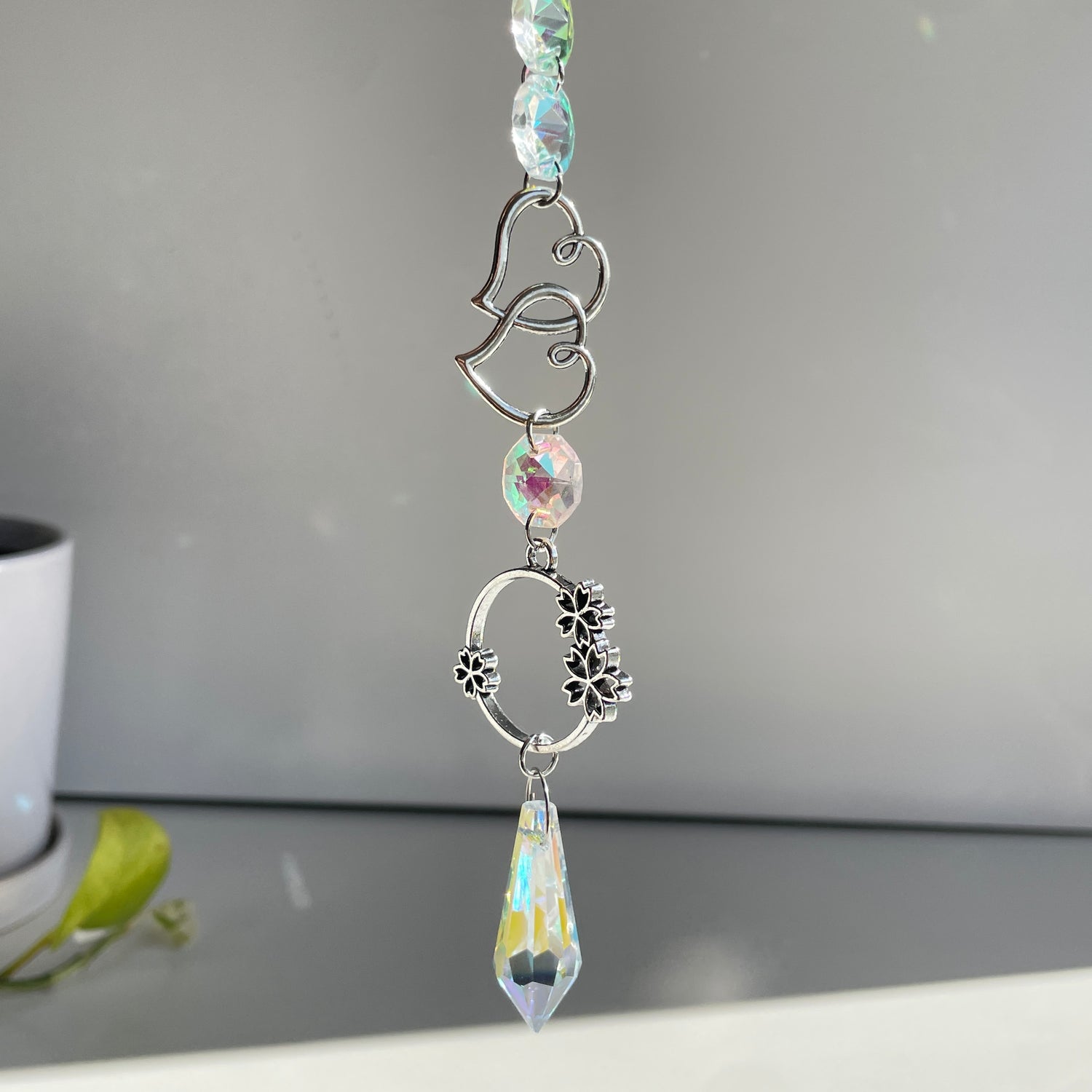 Double Heart Flower Suncatcher