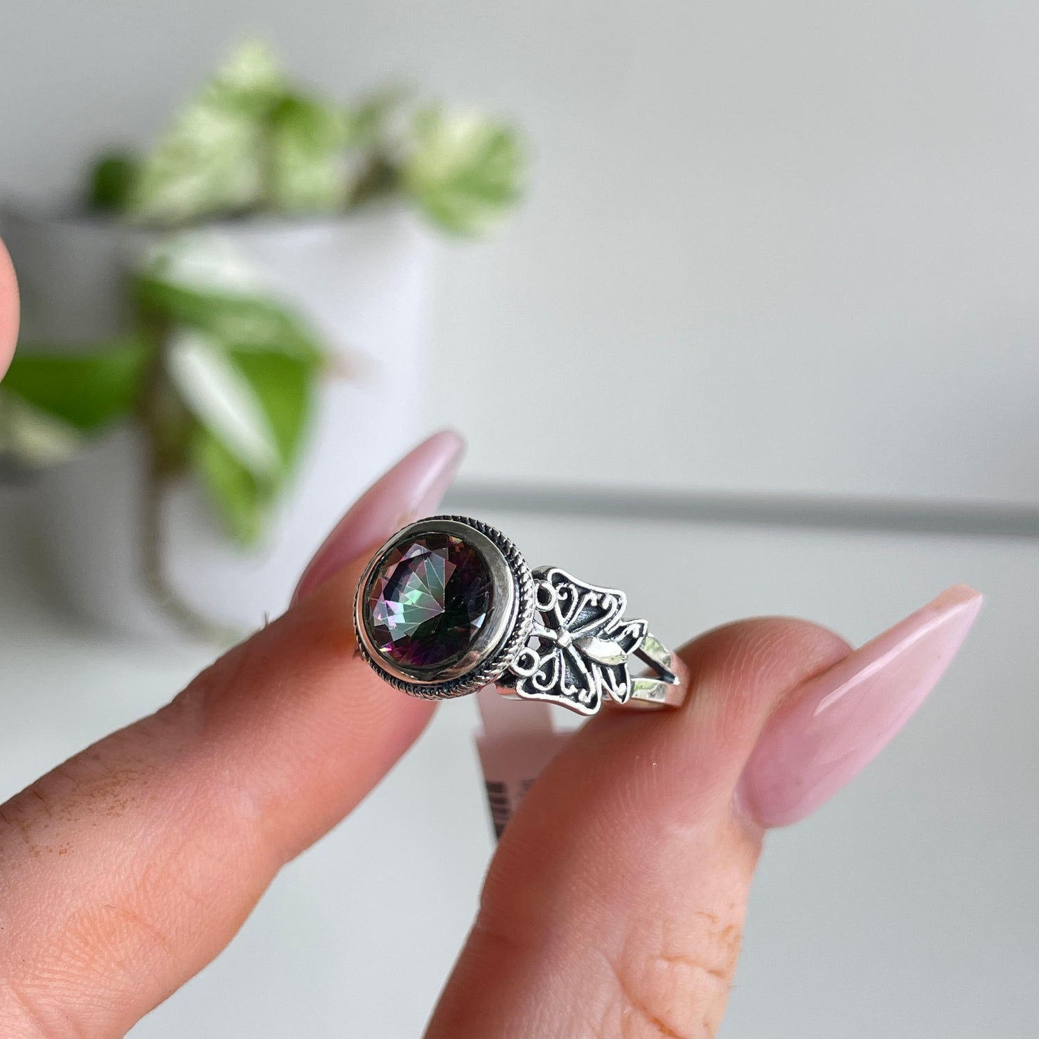 Mystic Topaz Butterfly Ring