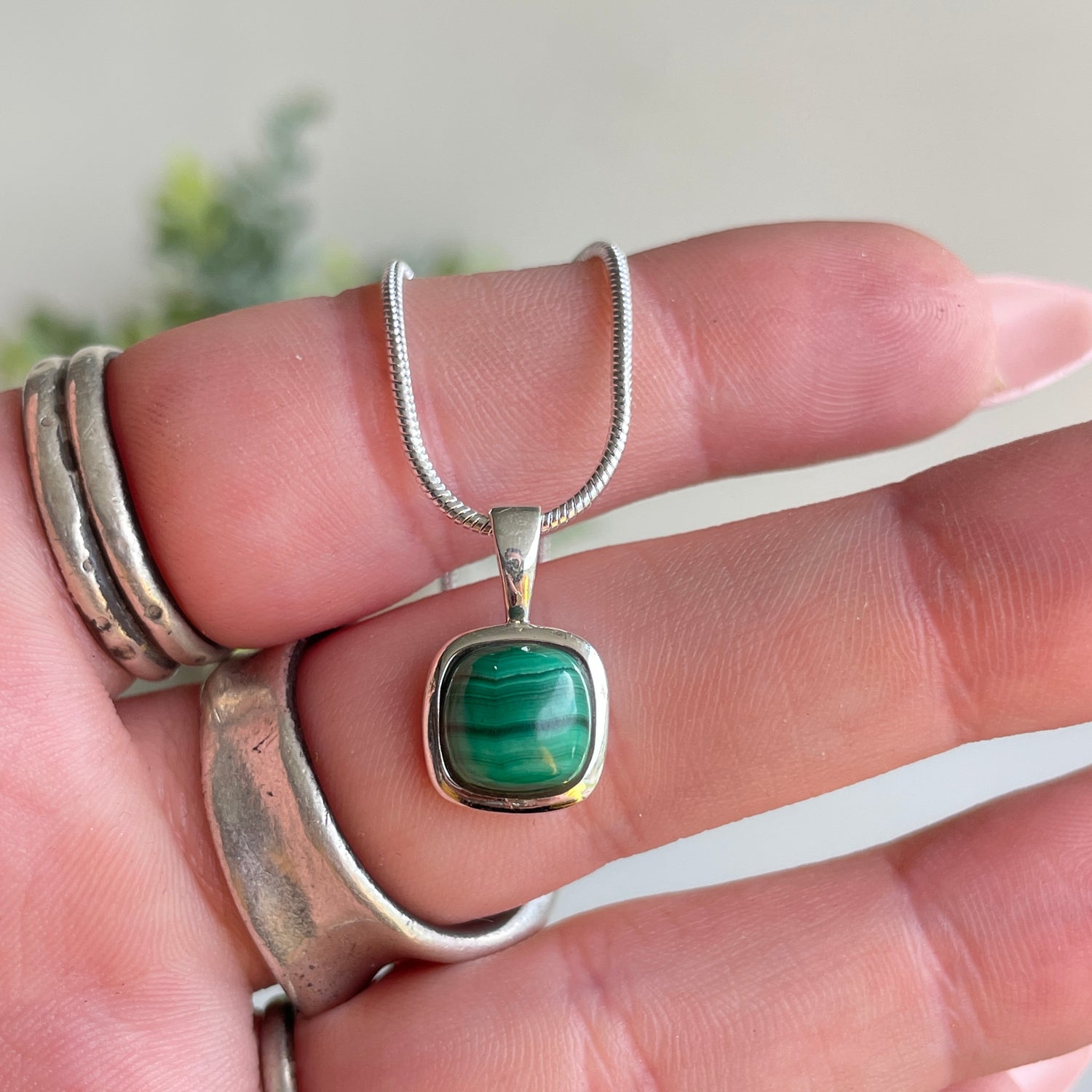 Malachite Square Pendant