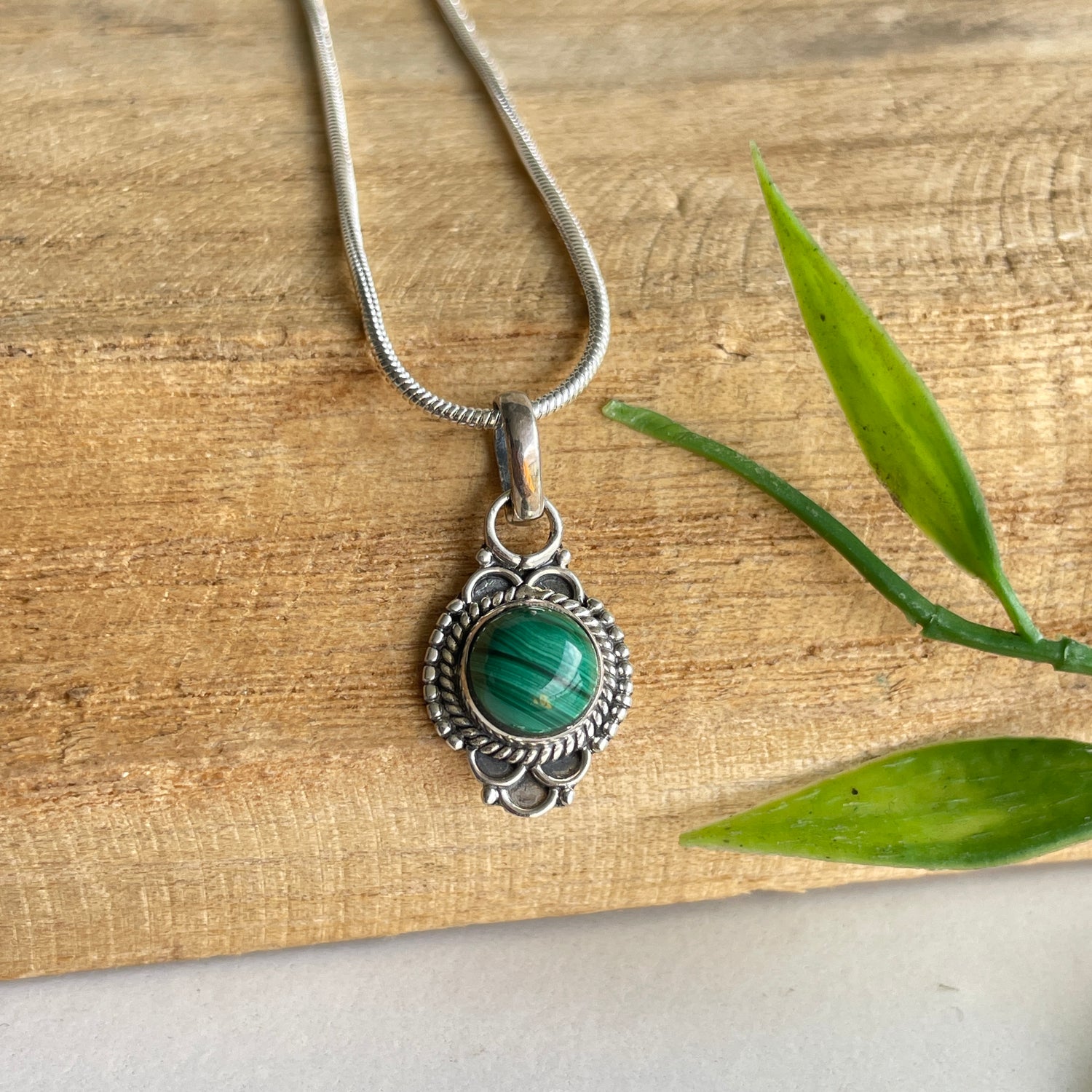 Malachite Round Pendant