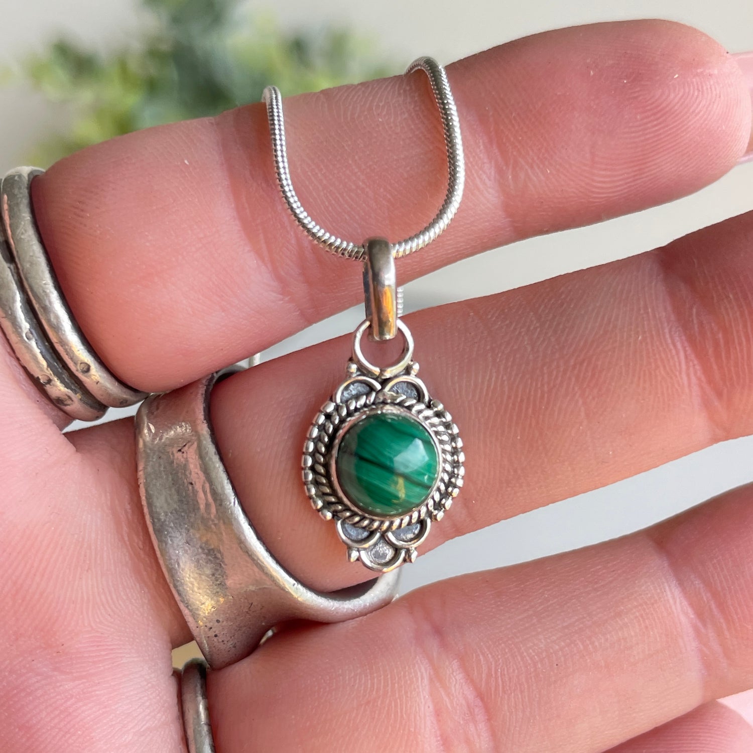 Malachite Round Pendant