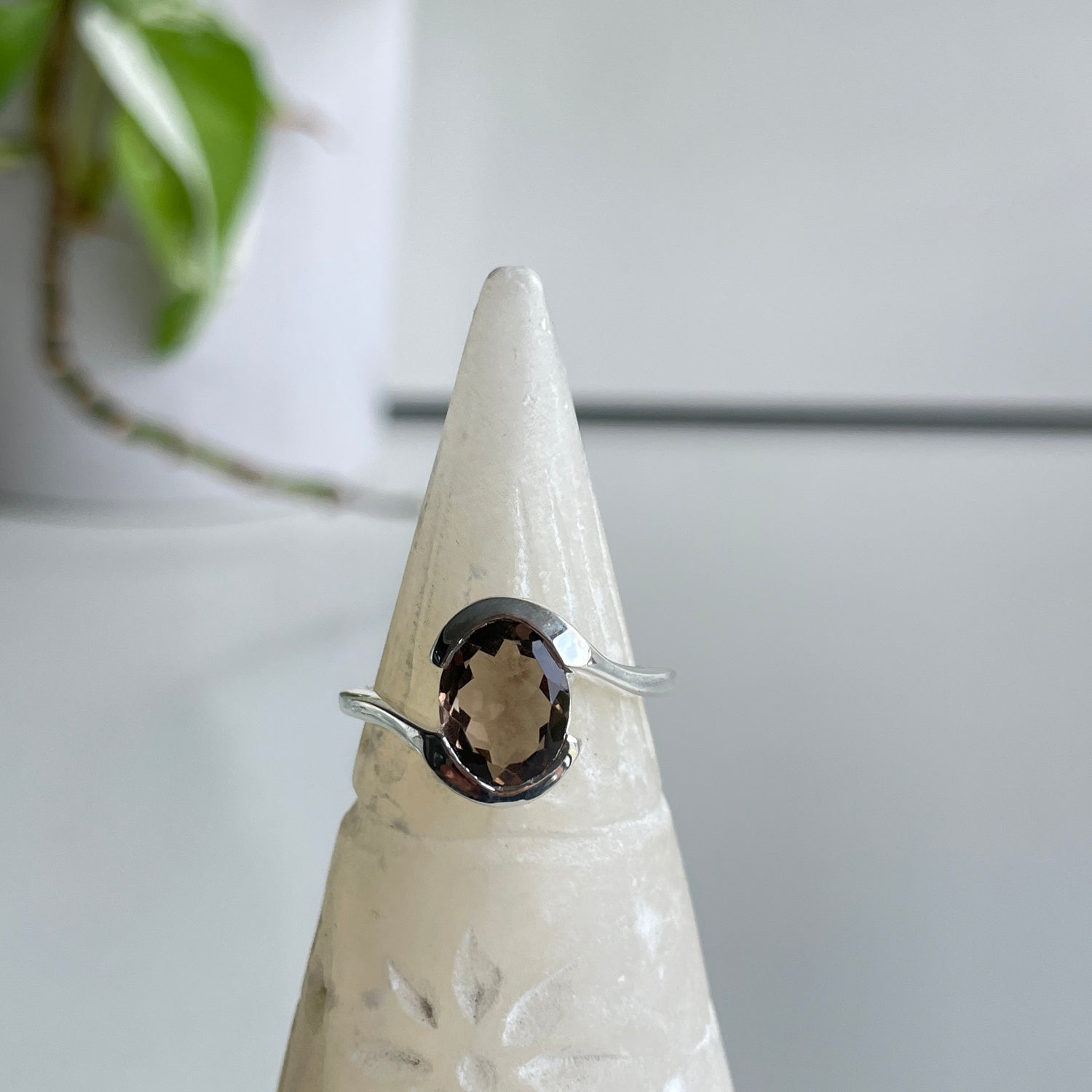 Smoky Quartz Oval Ring
