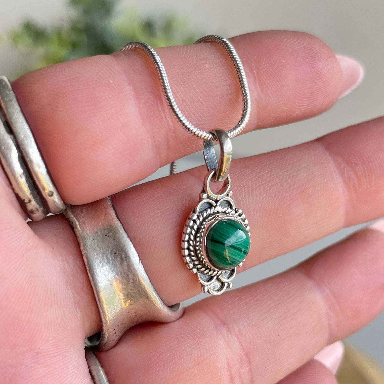 Malachite Round Pendant