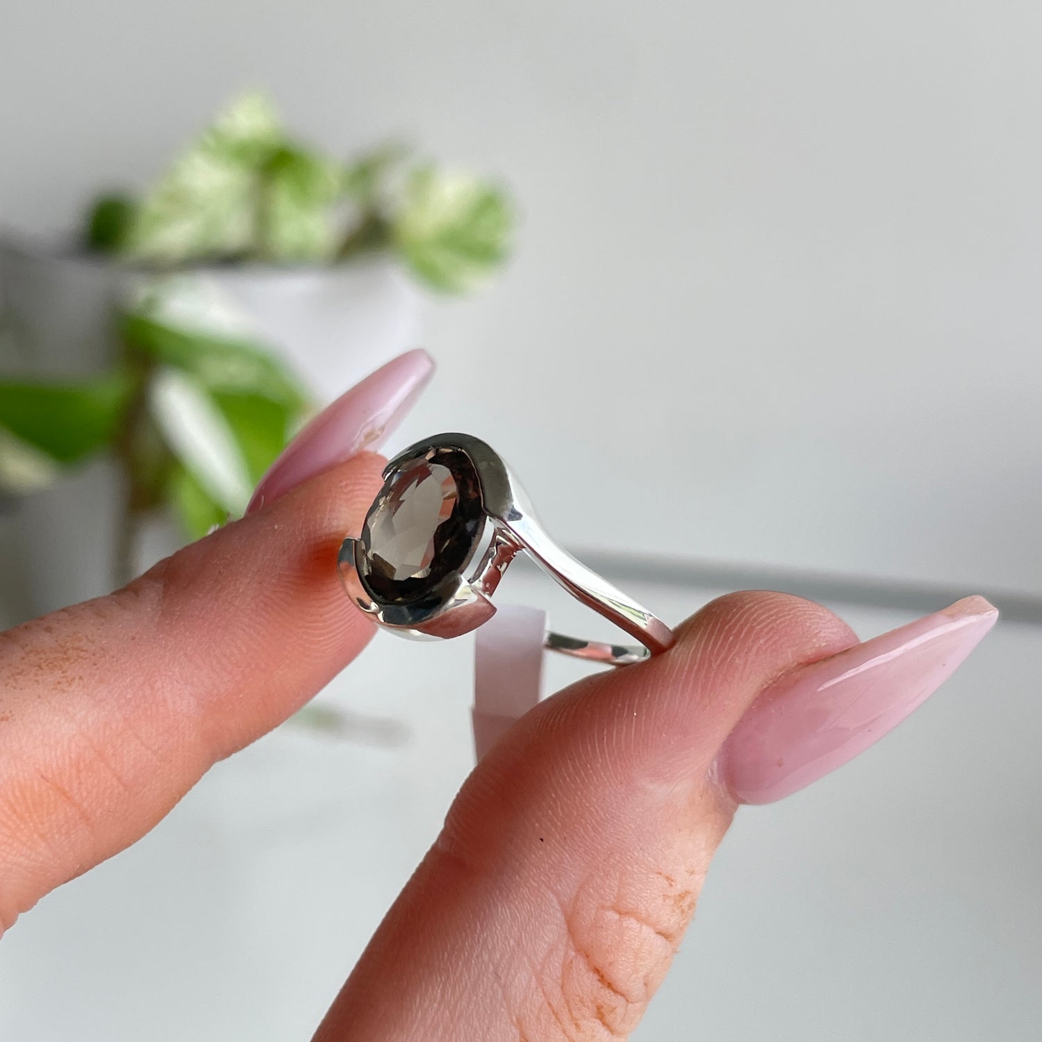 Smoky Quartz Oval Ring