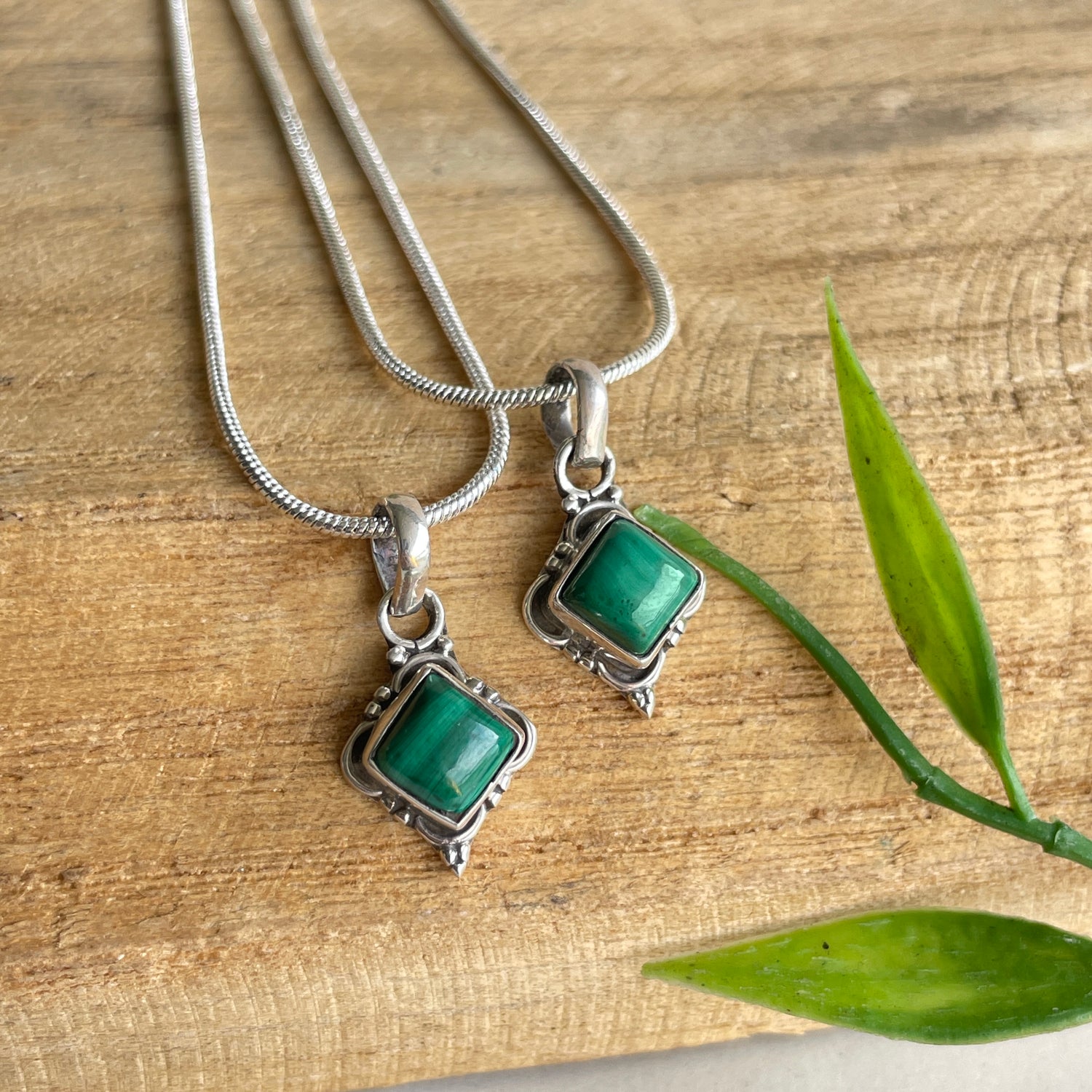 Malachite Diamond Pendant
