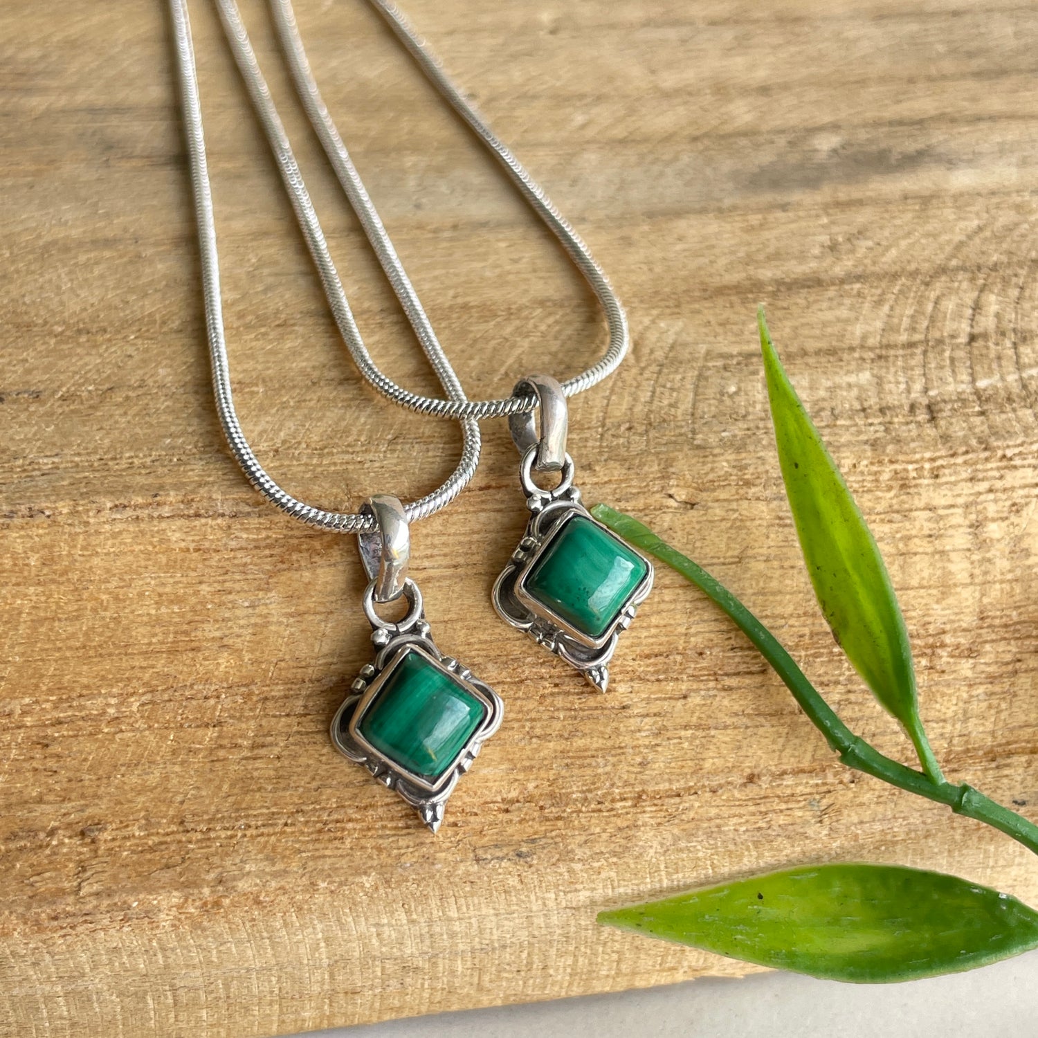 Malachite Diamond Pendant