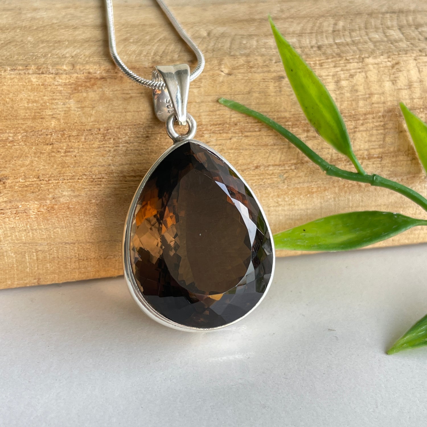 Smoky Quartz Teardrop Pendant