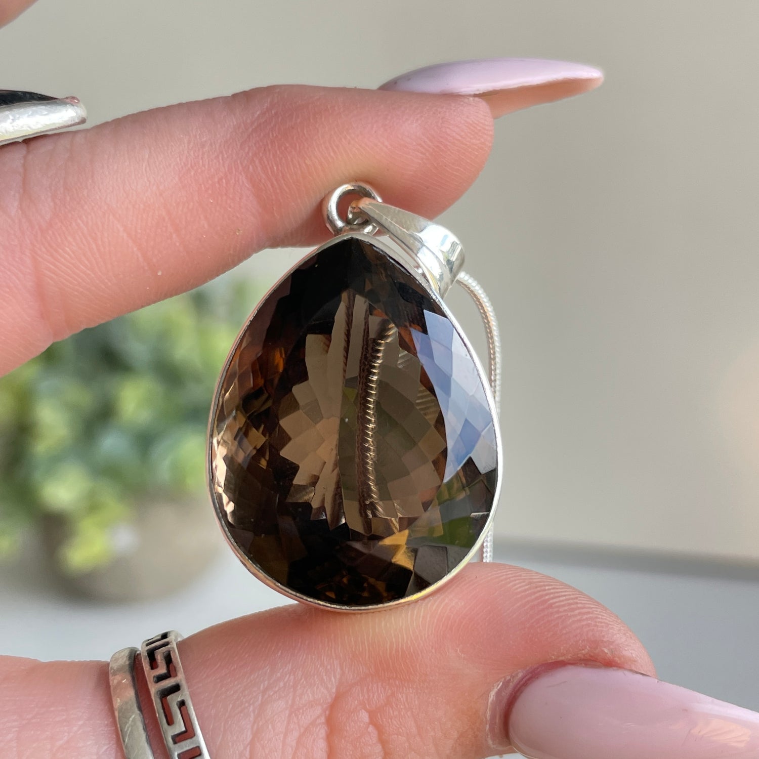 Smoky Quartz Teardrop Pendant