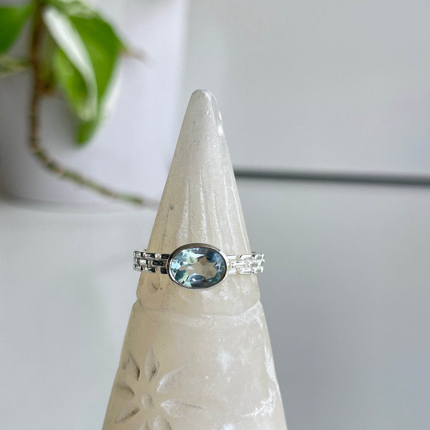 Blue Topaz Oval Ring