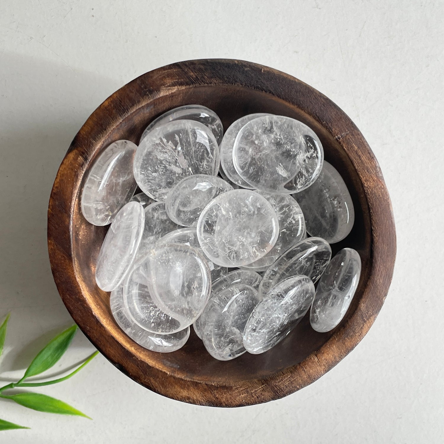 Clear Quartz Flat Stone Bra Buddy