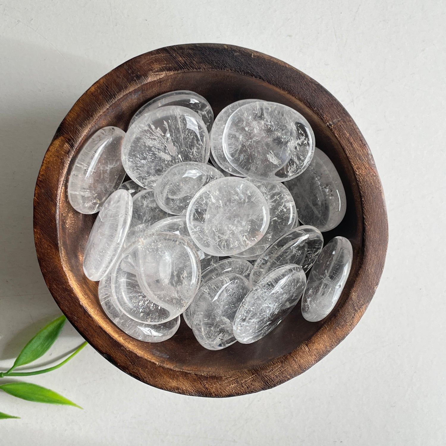 Clear Quartz Flat Stone Bra Buddy