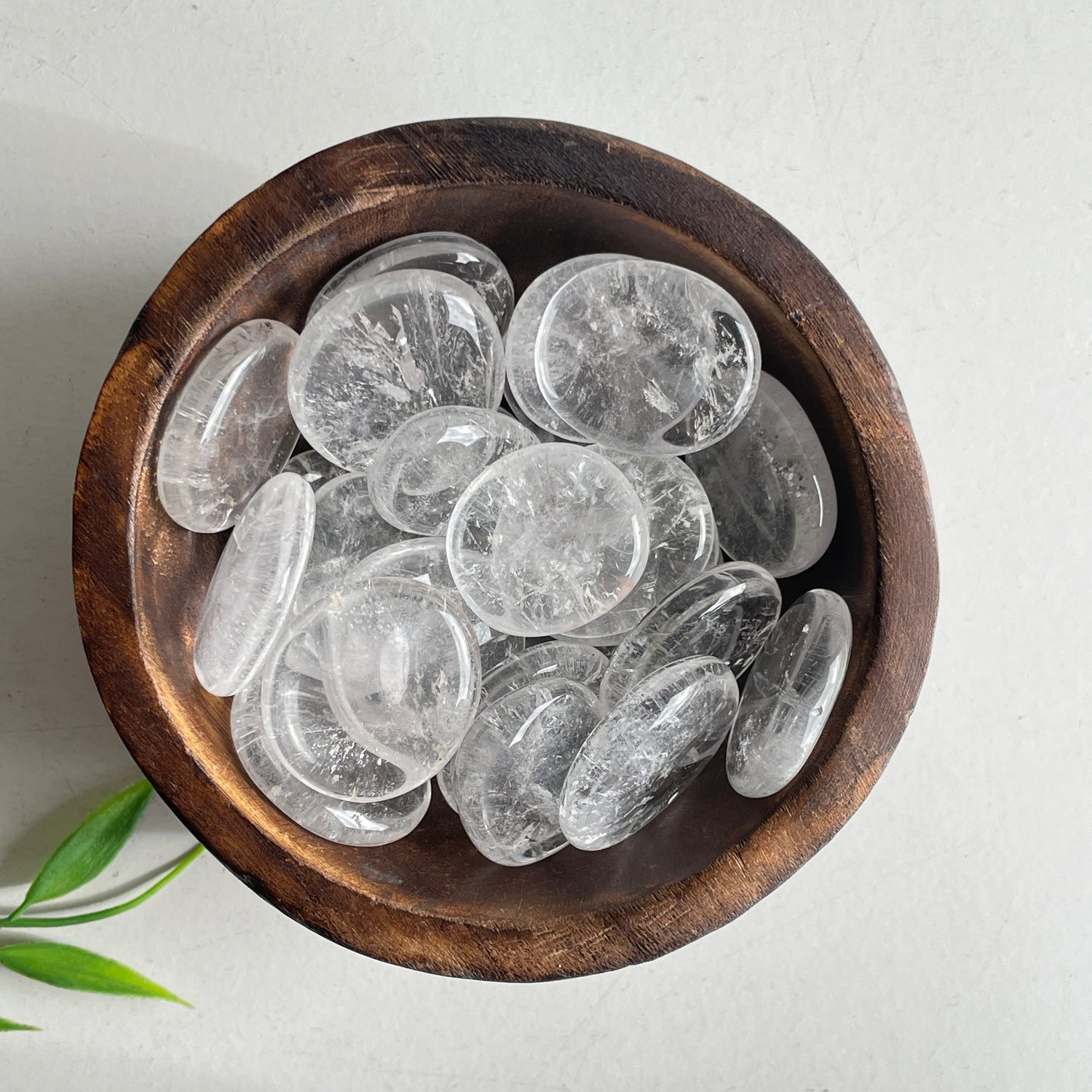 Clear Quartz Flat Stone Bra Buddy