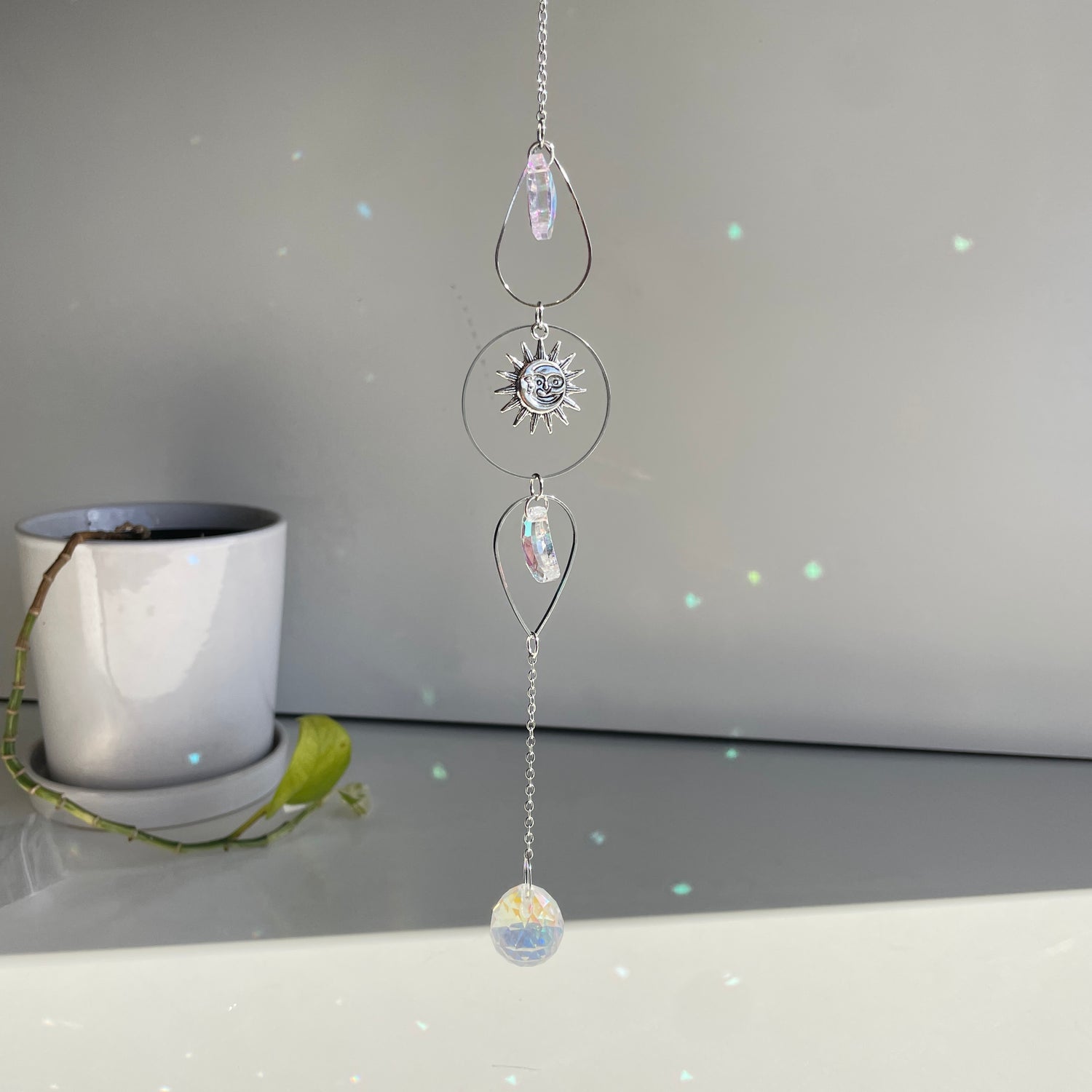Sun Moon Teardrop Suncatcher
