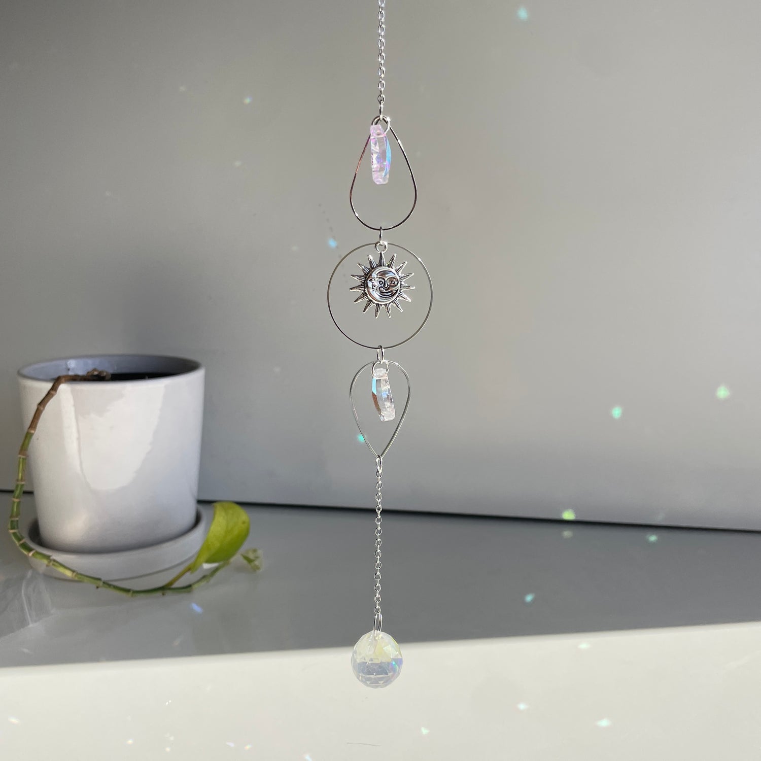 Sun Moon Teardrop Suncatcher