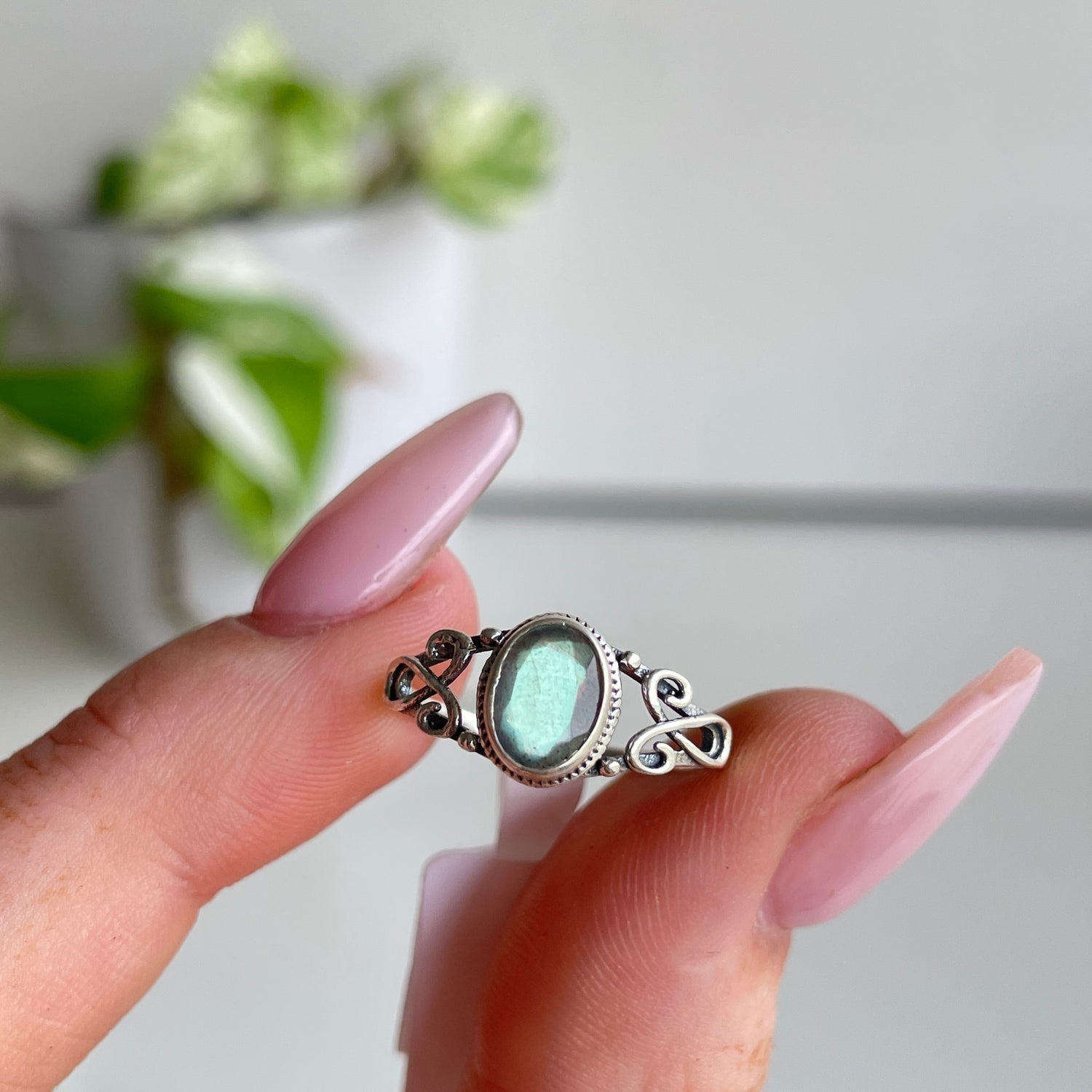 Labradorite Oval Ring Sz6.5
