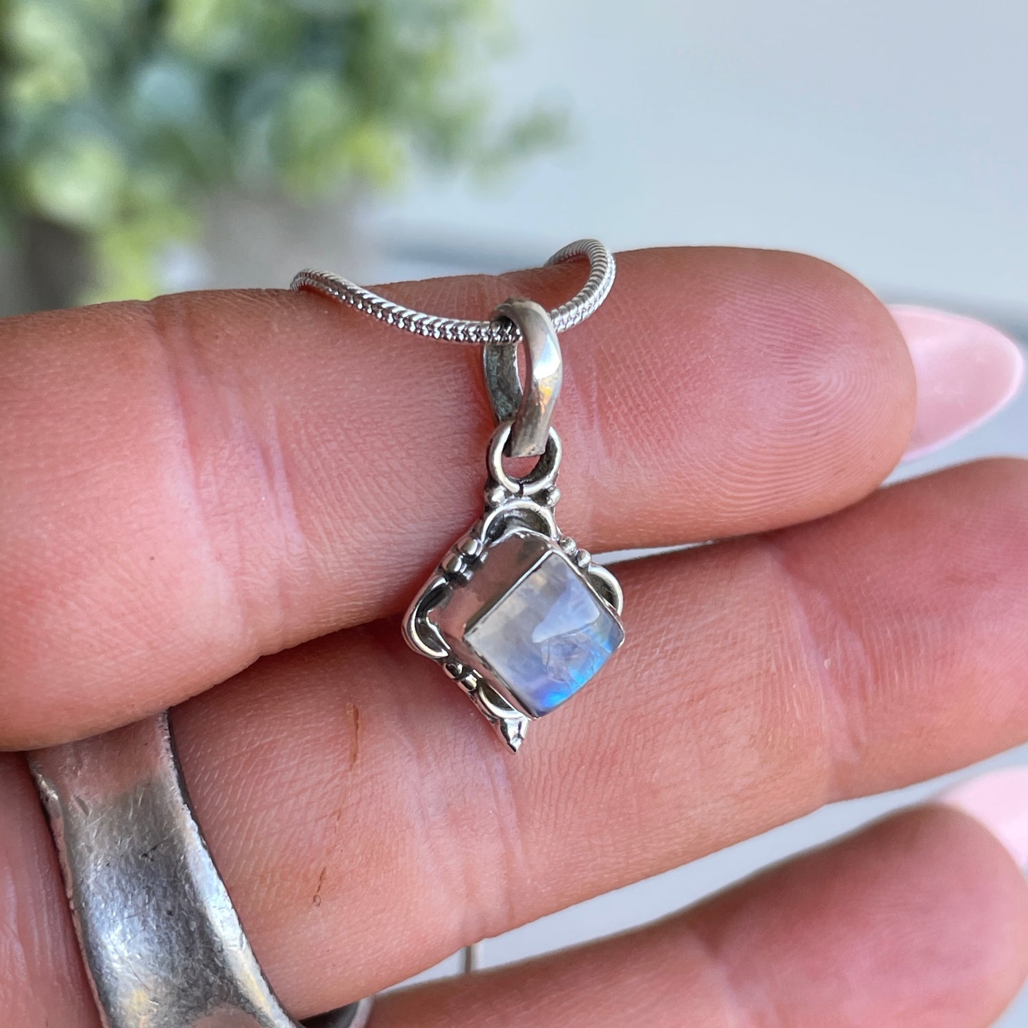 Moonstone Diamond Pendant