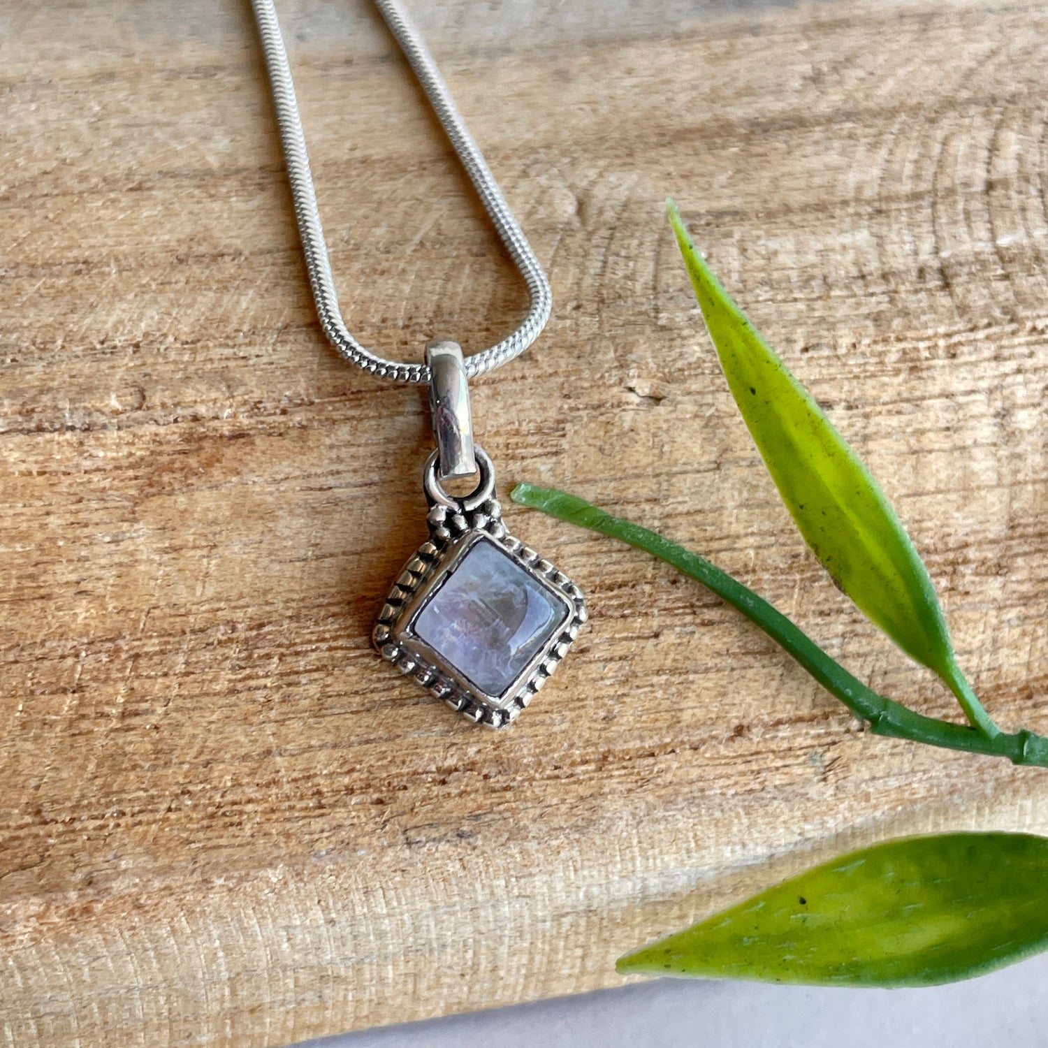 Moonstone Diamond Pendant
