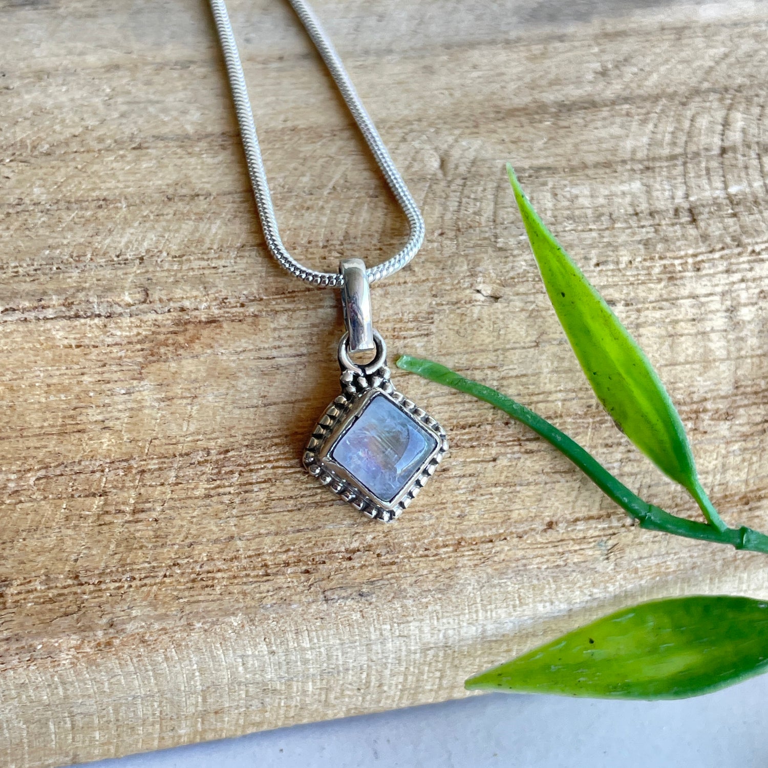 Moonstone Diamond Pendant
