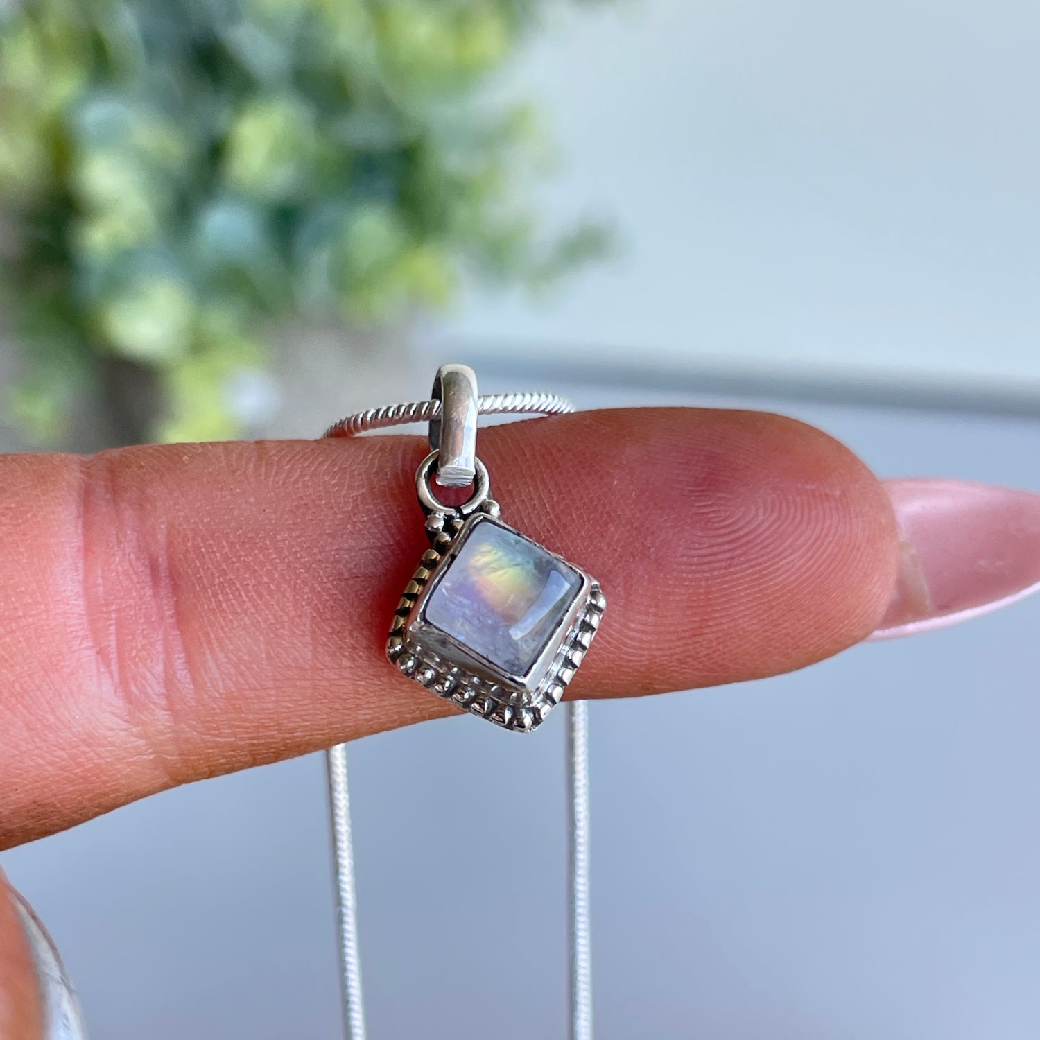 Moonstone Diamond Pendant