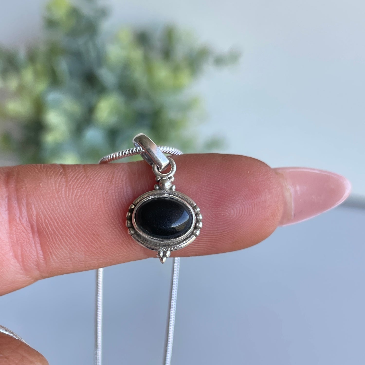 Black Onyx Oval Pendant