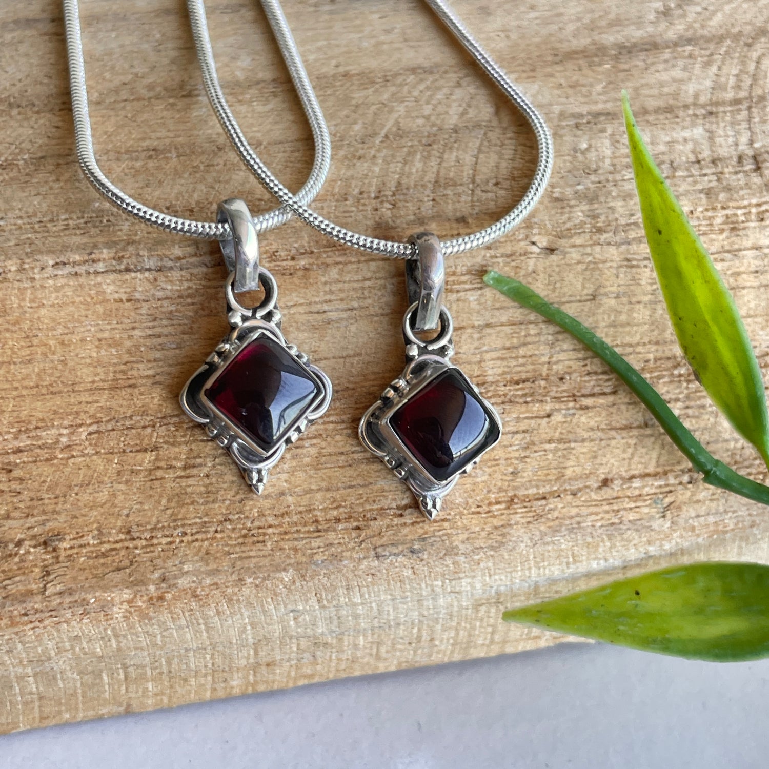 Garnet Diamond Pendant