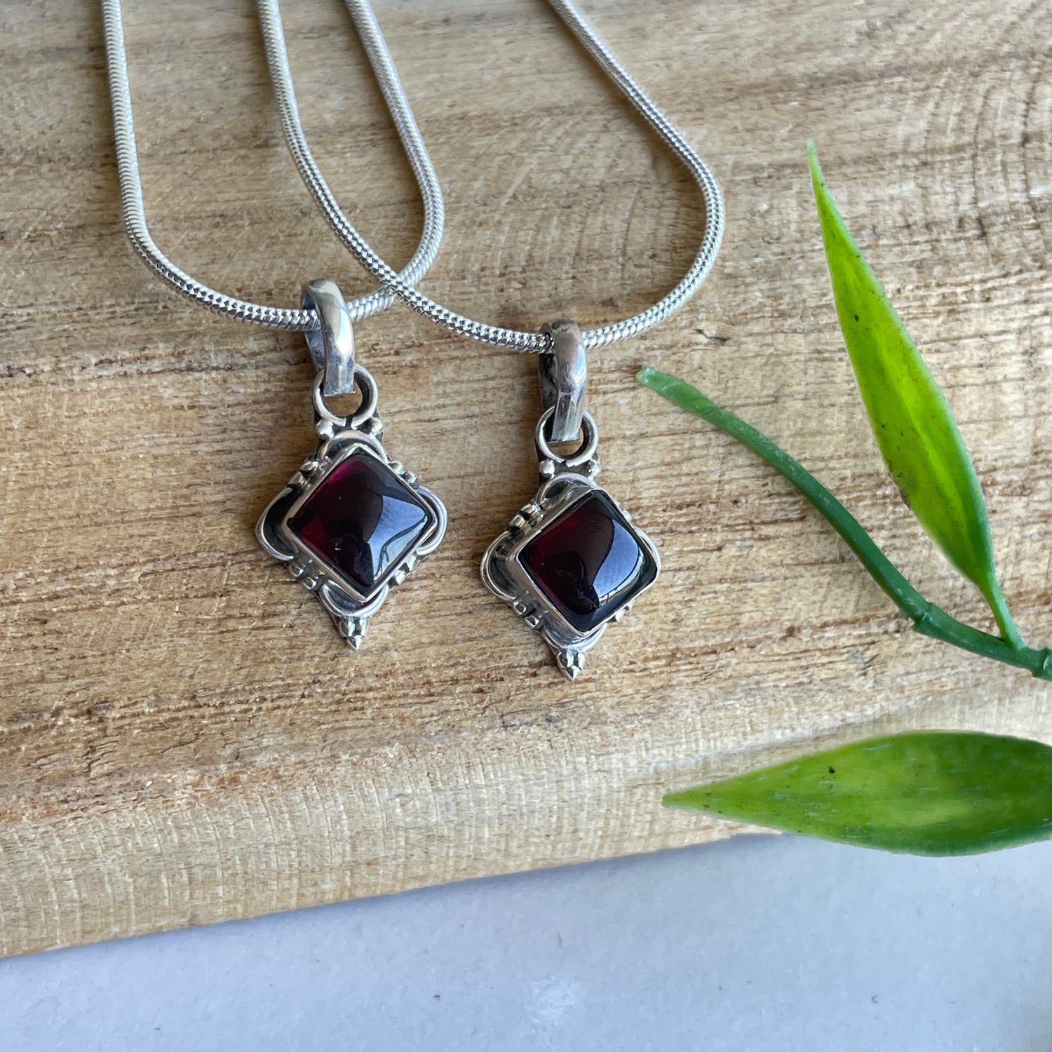 Garnet Diamond Pendant