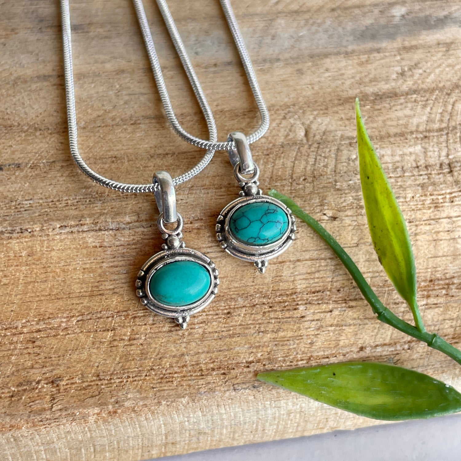 Turquoise Howlite Oval Pendant