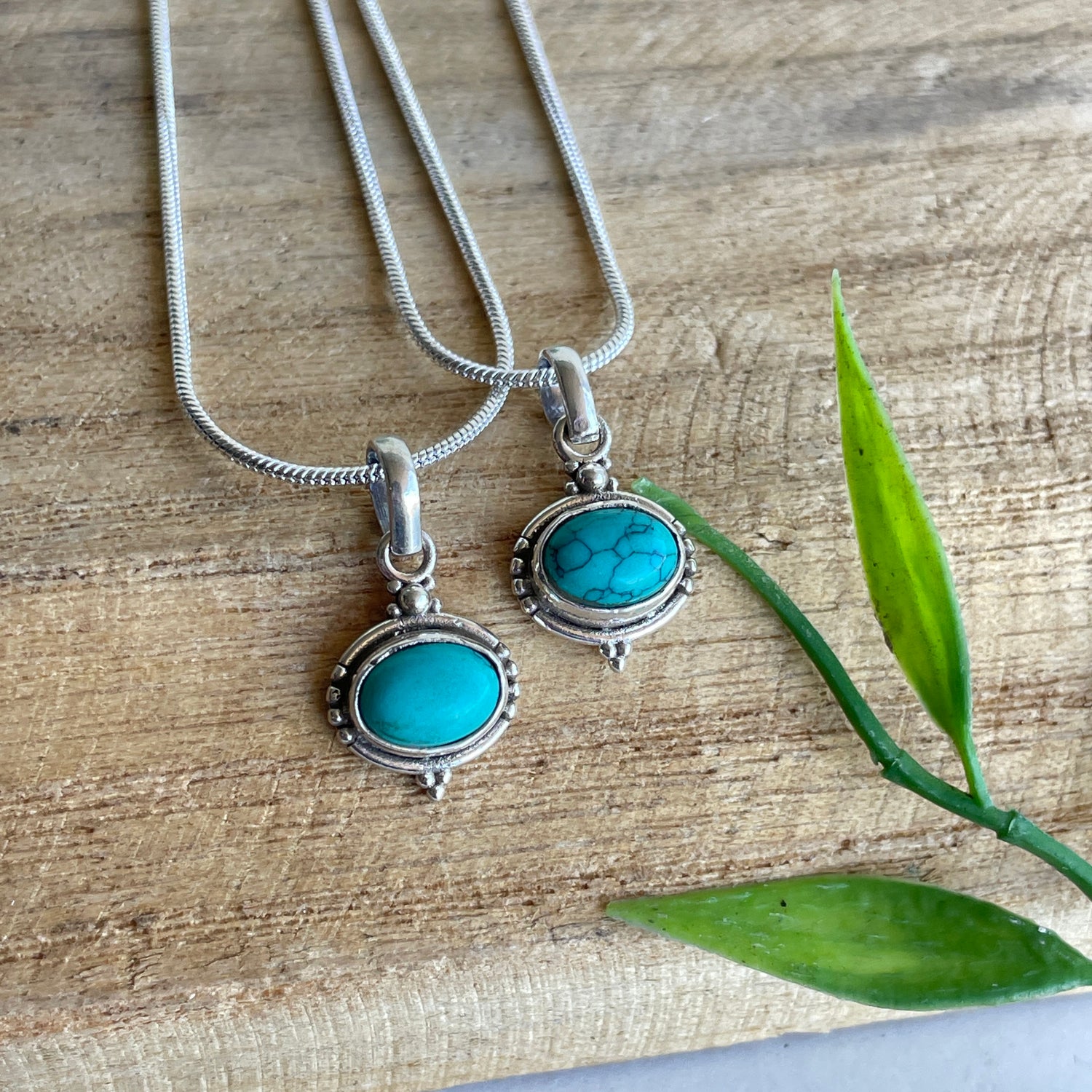 Turquoise Howlite Oval Pendant