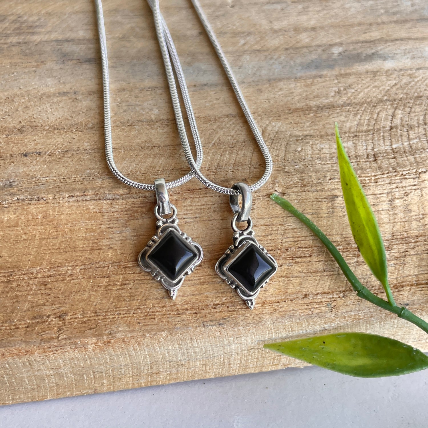 Black Onyx Diamond Pendant