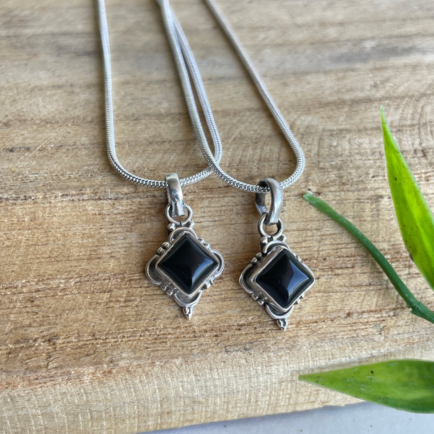 Black Onyx Diamond Pendant