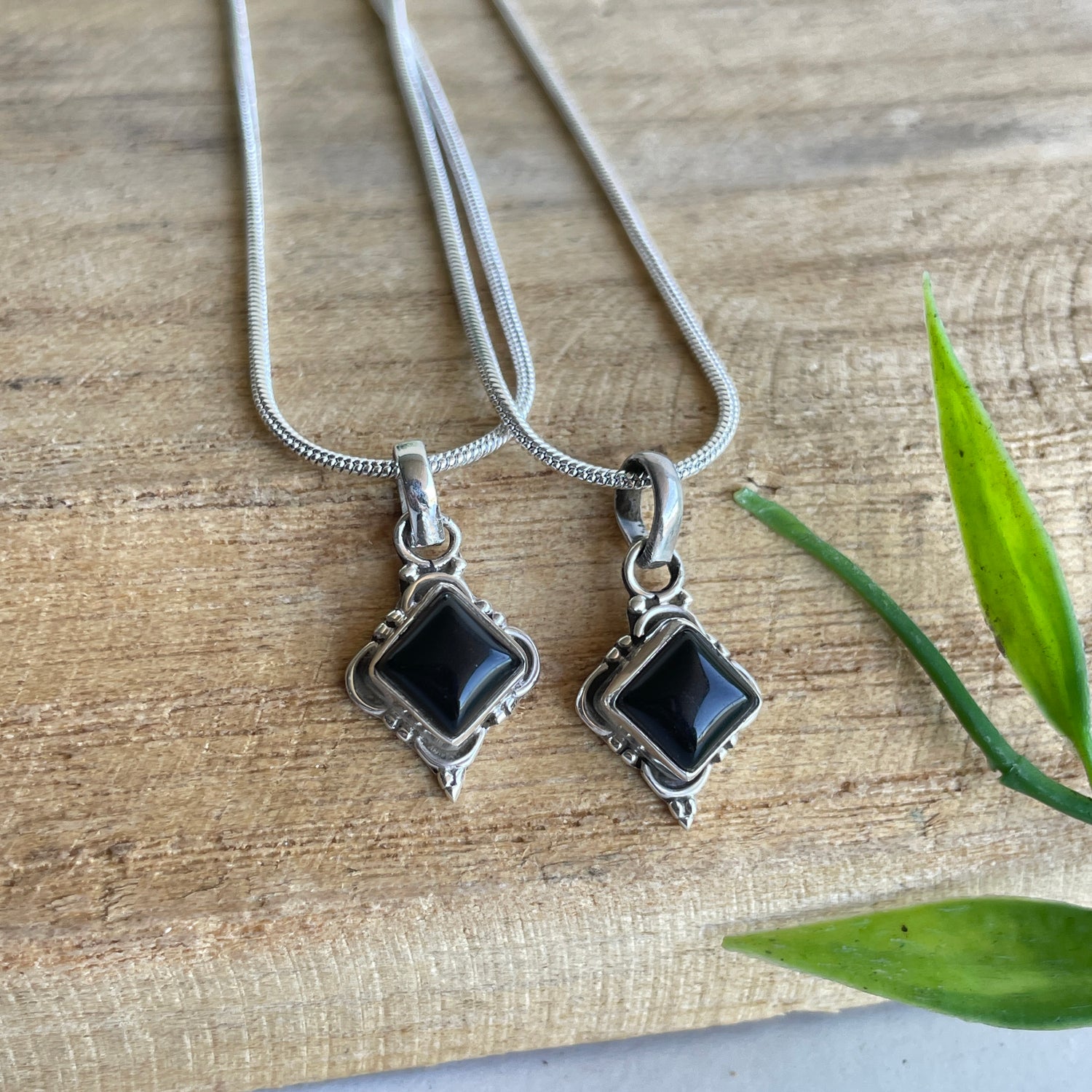 Black Onyx Diamond Pendant