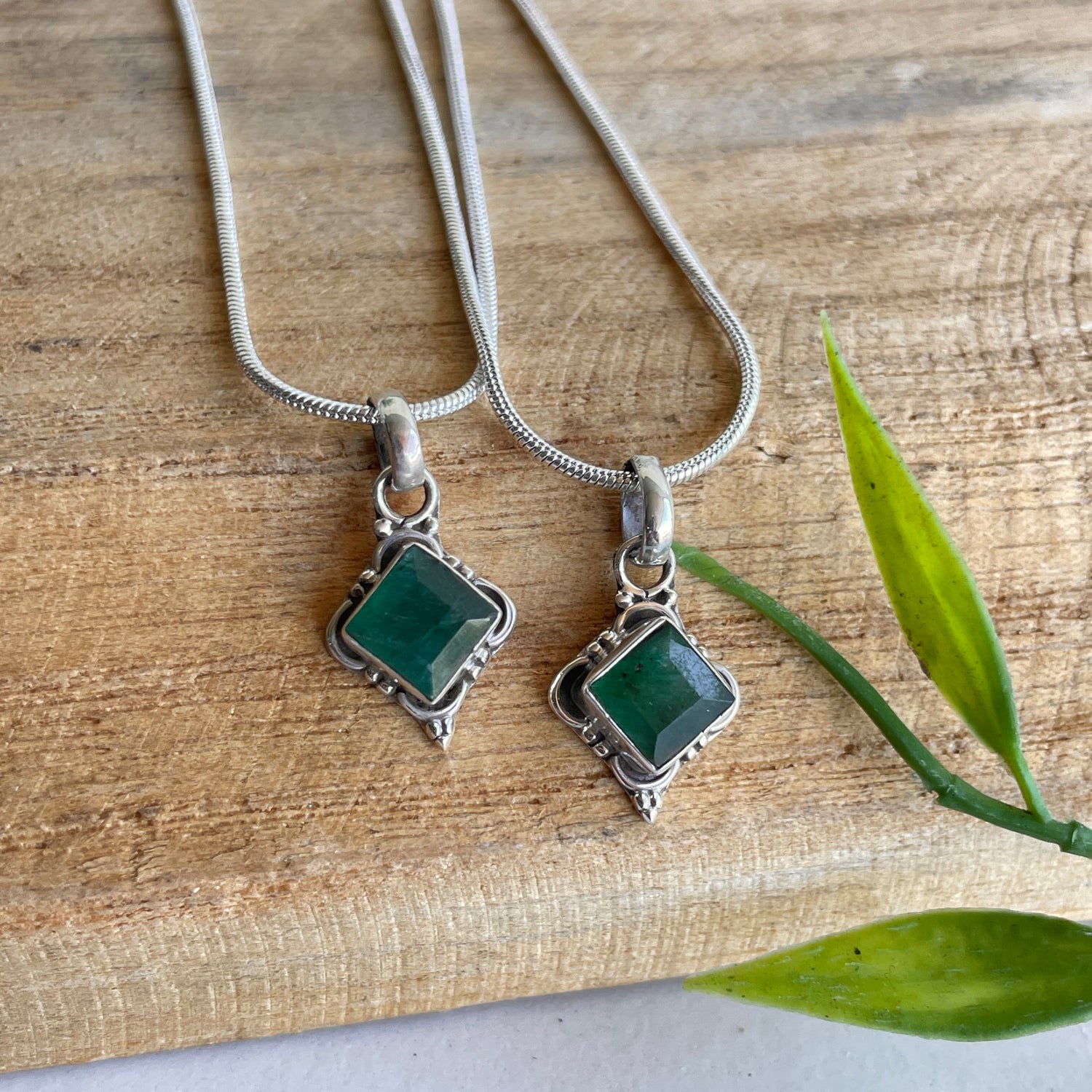 Green Onyx Diamond Pendant