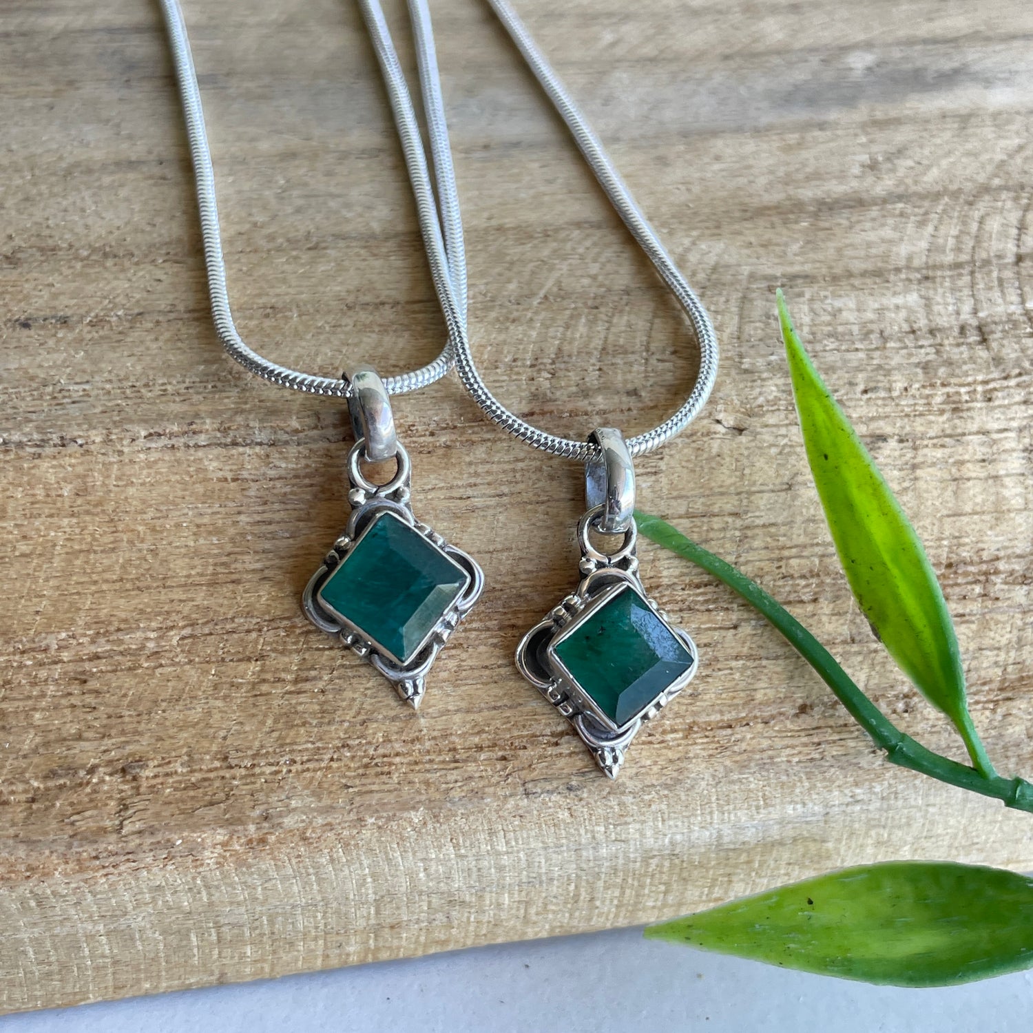 Green Onyx Diamond Pendant
