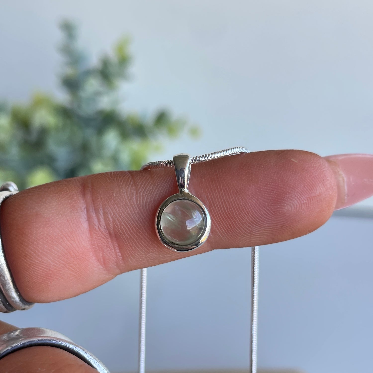 Prehnite Round Pendant