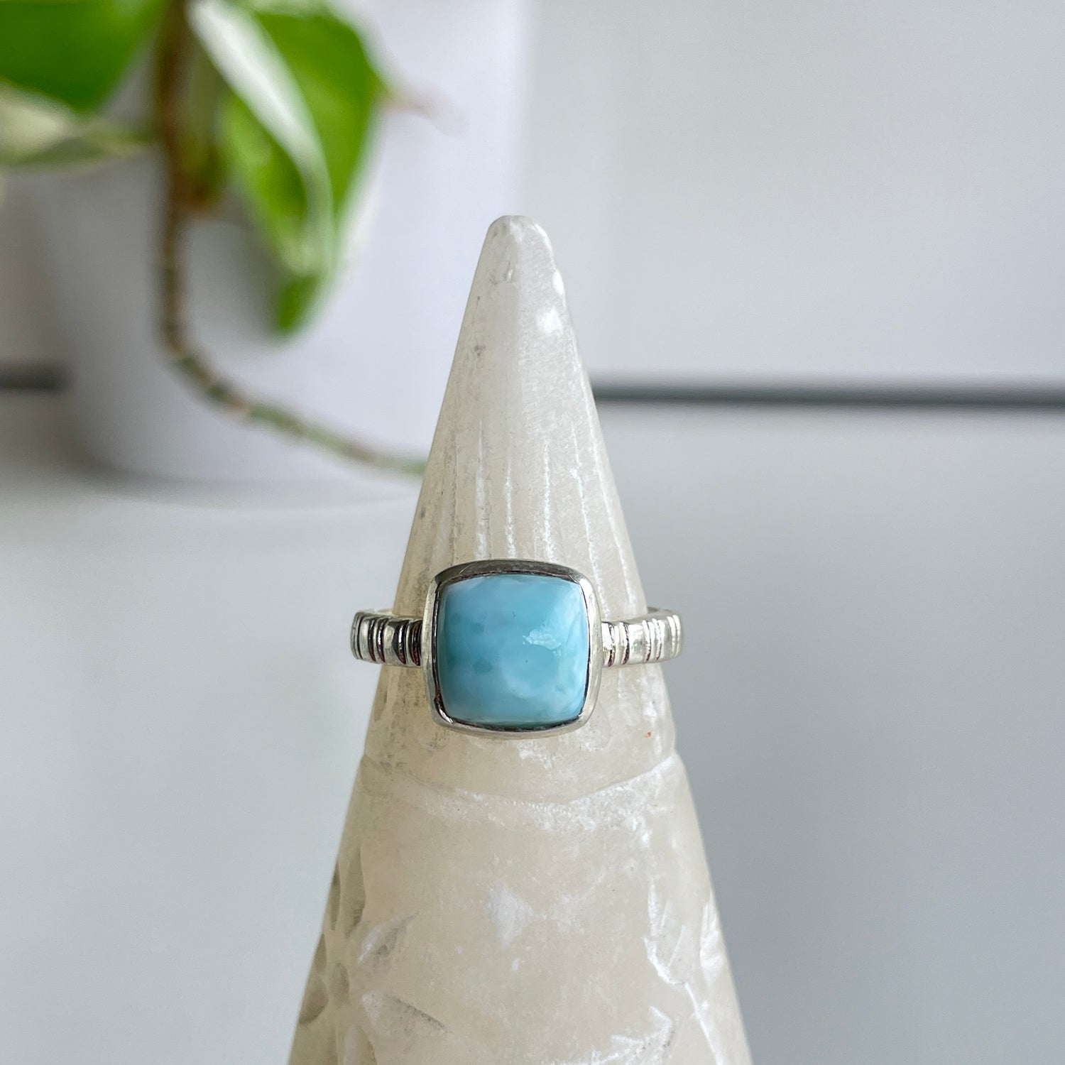 Larimar Square Ring Sz8