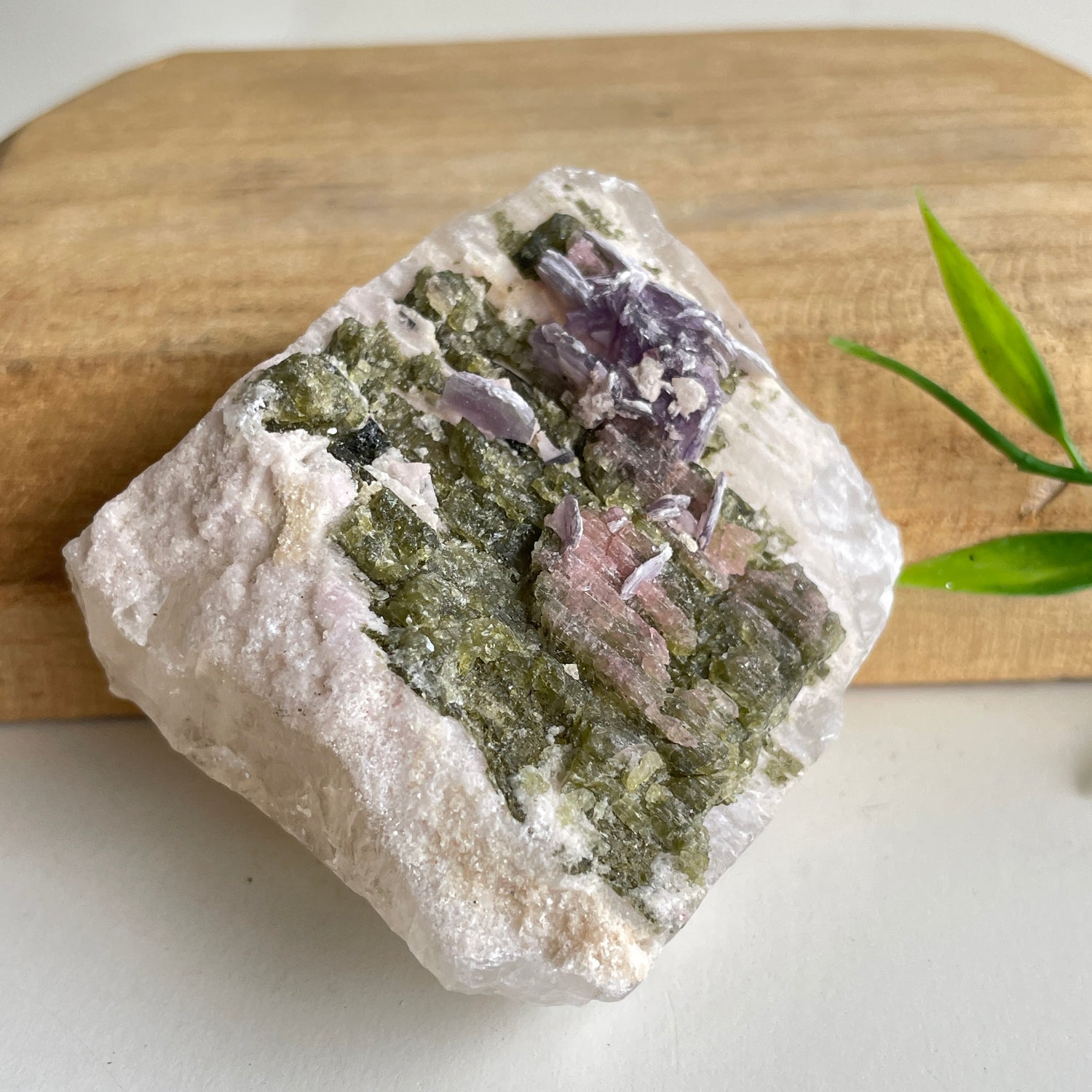 Pink & Green Tourmaline With Lepidolite Pce 200g