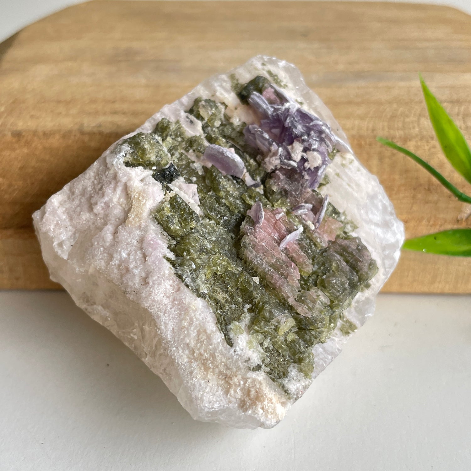 Pink & Green Tourmaline With Lepidolite Pce 200g