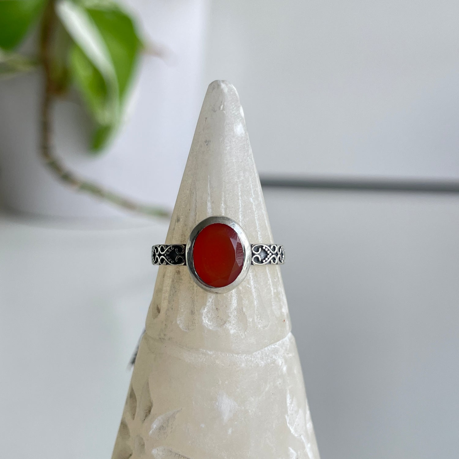 Carnelian Oval Ring Sz6