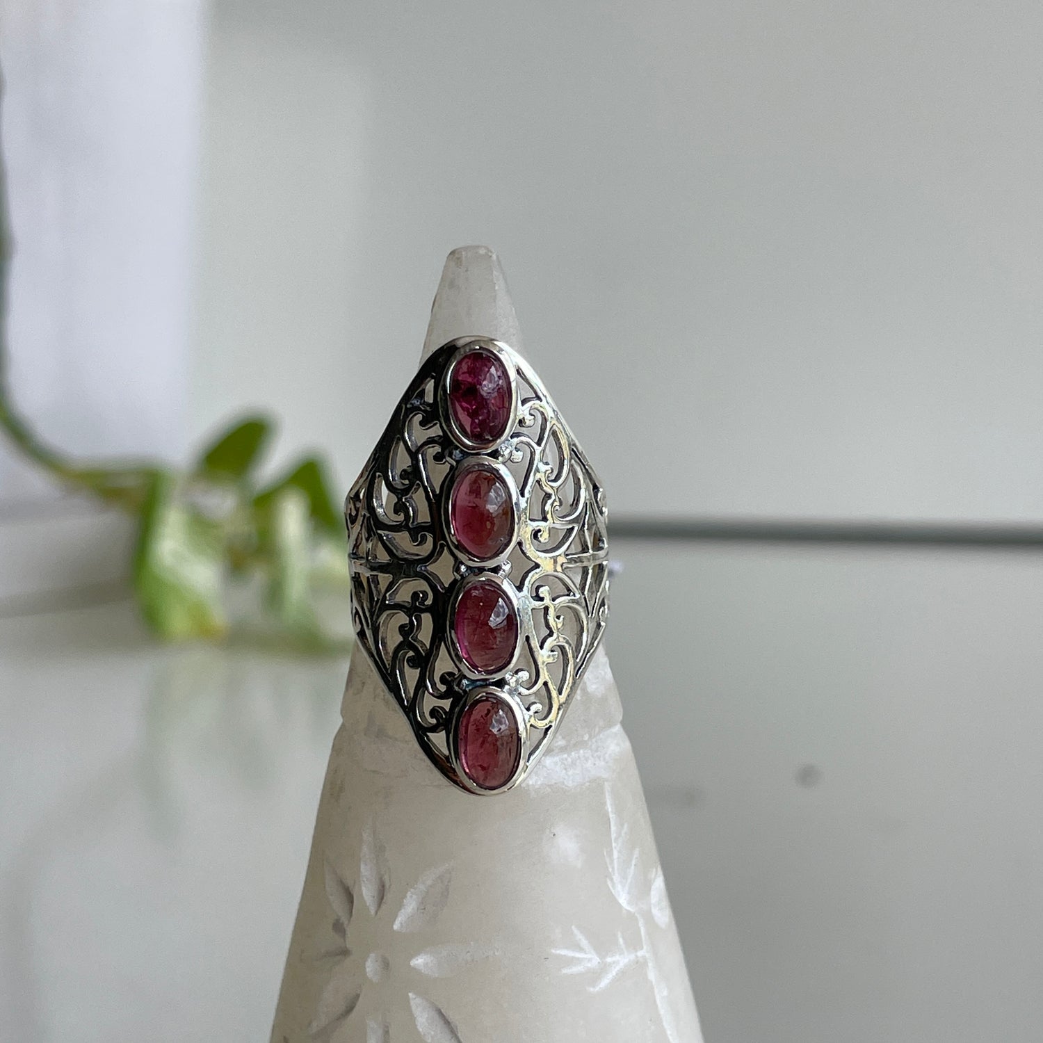 Pink Tourmaline Oval Ring Sz7